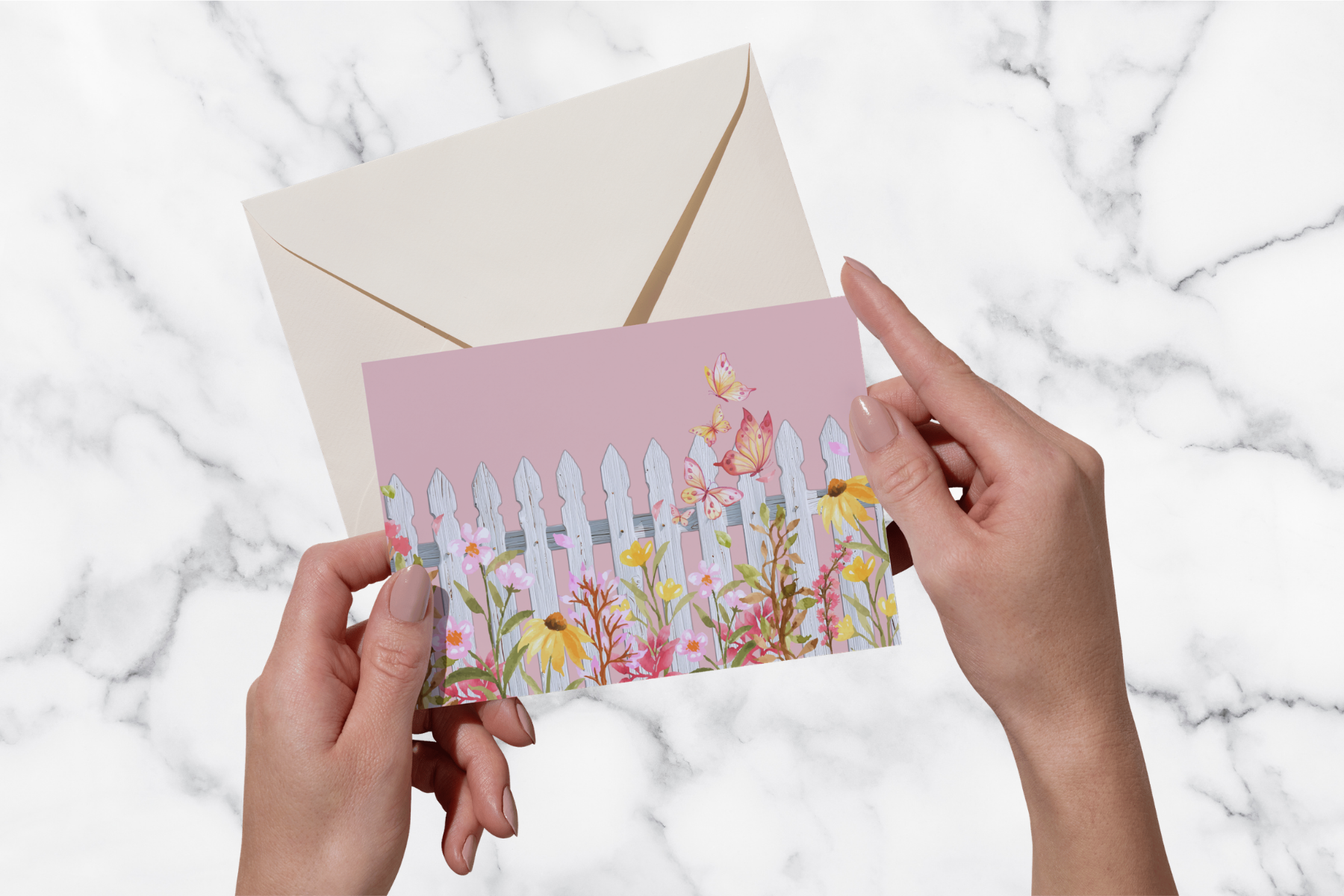 Spring Collection Blank Folded Cards w/envelope Set of 5