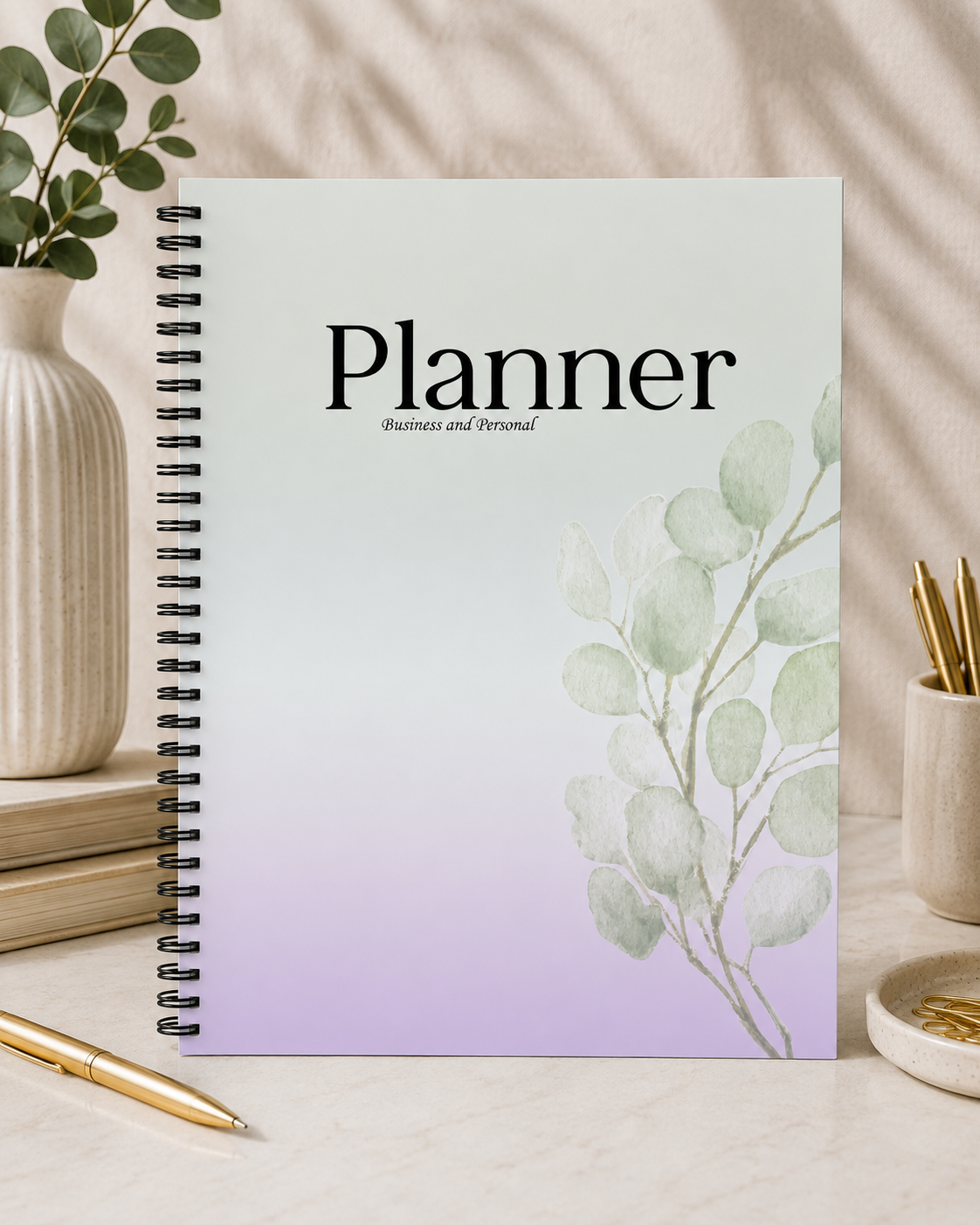 Green and Lavender Business/Personal Planner 8.5x11