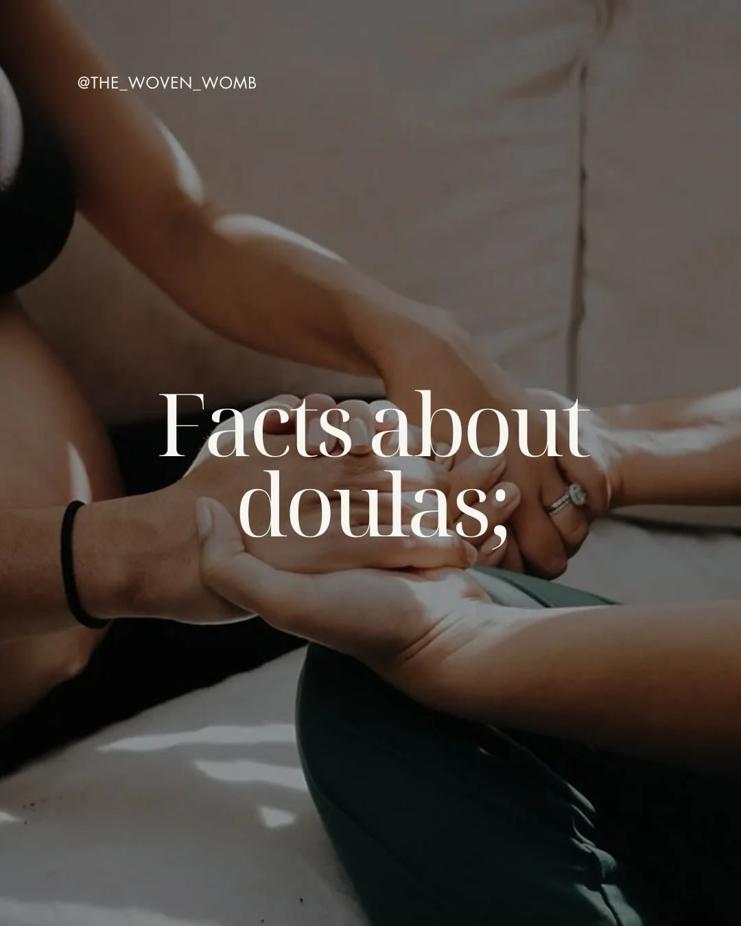 Facts about doulas:

We 𝐞𝐝𝐮𝐜𝐚𝐭𝐞
We 𝐞𝐦𝐩𝐨𝐰𝐞𝐫
We 𝐫𝐞𝐬𝐩𝐞𝐜𝐭
We 𝐚𝐝𝐯𝐨𝐜𝐚𝐭𝐞
We 𝐚𝐫𝐞 𝐛𝐞𝐧𝐞𝐯𝐨𝐥𝐞𝐧𝐭 
We 𝐡𝐨𝐥𝐝 𝐬𝐩𝐚𝐜𝐞 𝐟𝐨𝐫 

ʙᴜᴛ ʀᴇᴍᴇᴍʙᴇʀ: doulas 𝒸𝒶𝓃&rsquo;𝓉 do it all. Be sure to put in time to train and educate