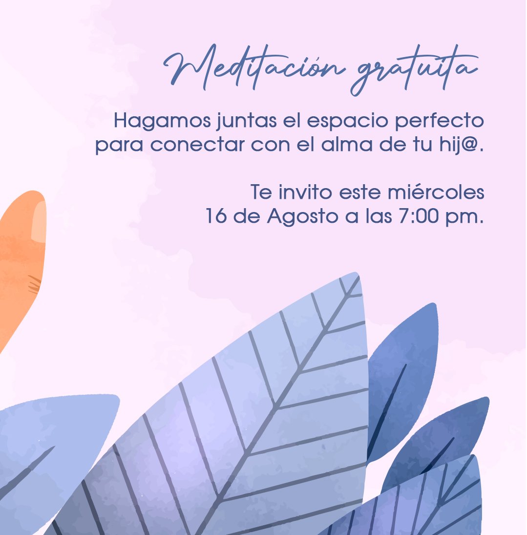 &iexcl;Queridas mujeres, queridos hombres!
Les invito a esta meditaci&oacute;n gratuita que haremos en luna nueva el pr&oacute;ximo mi&eacute;rcoles 16 de agosto a las 7:00 pm (hora M&eacute;xico).

Lo haremos en l&iacute;nea a trav&eacute;s de zoom,