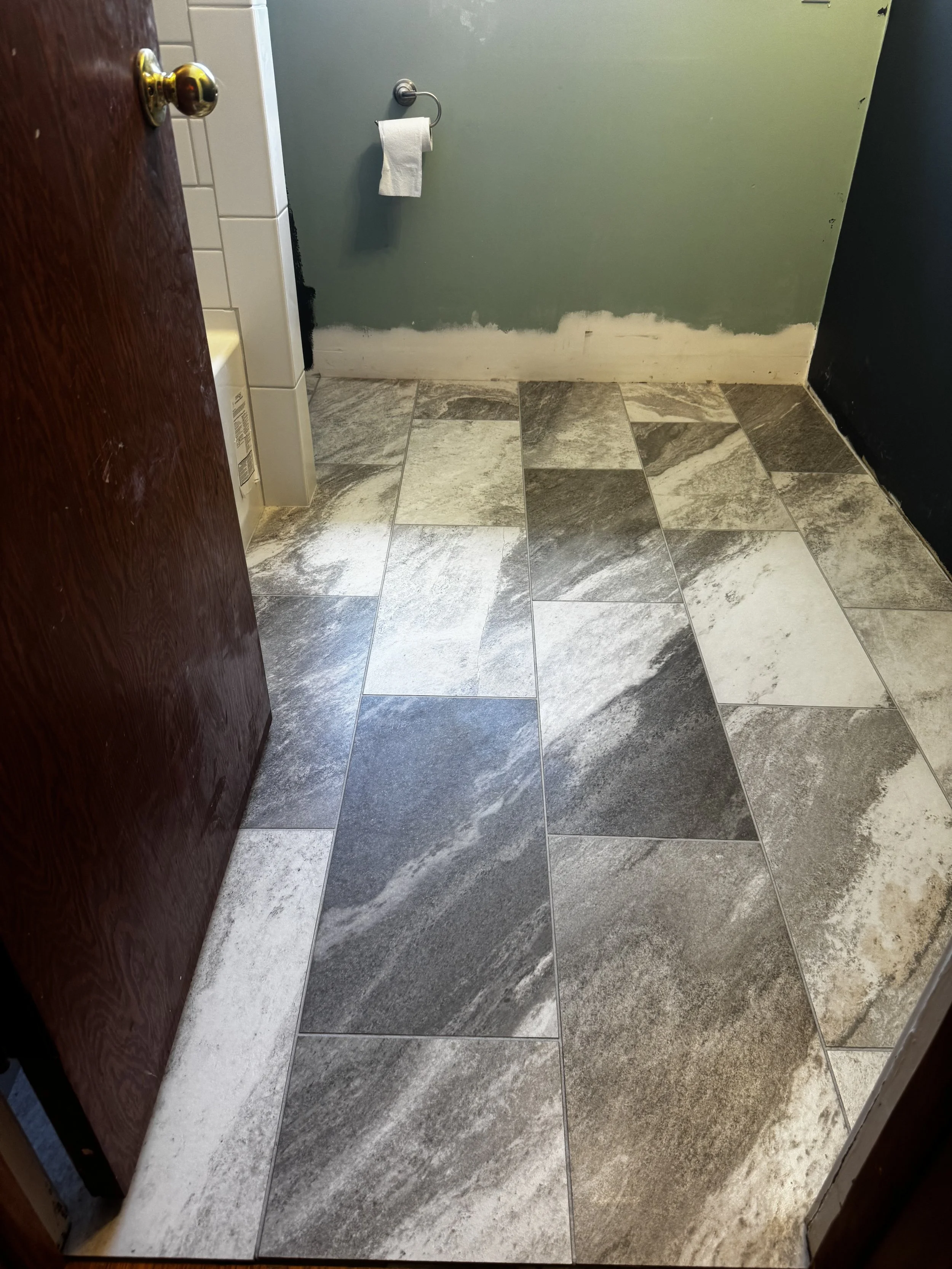 Tile flooring installation by Lehman Construction in Roseburg, Oregon