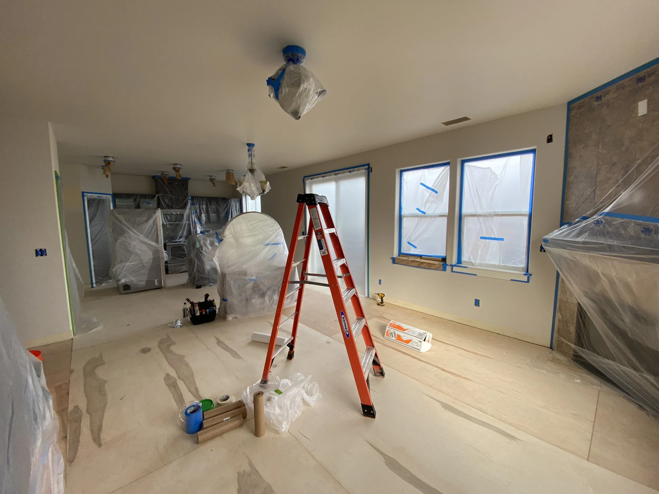 New construction drywall and painting by Lehman Construction in Roseburg, Oregon.