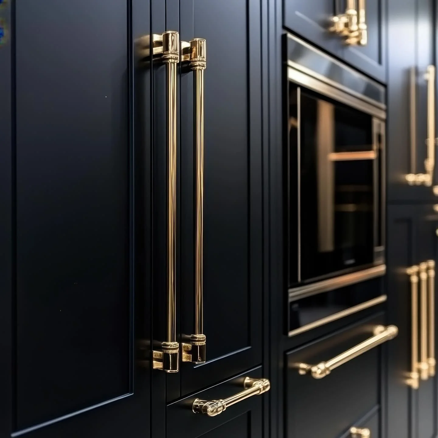 Bold &bull; Sophisticated &bull; Timeless

The striking contrast of rich navy paired with polished brass hardware makes this custom cabinetry extraordinary. 

#StudioOak
#customcabinetry 
#kitchendesıgn 
#designdetails