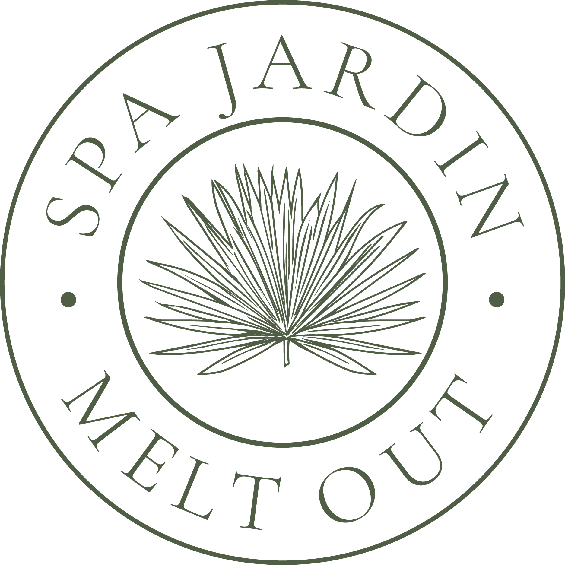 The Spa Jardin and Melt Out circular logo