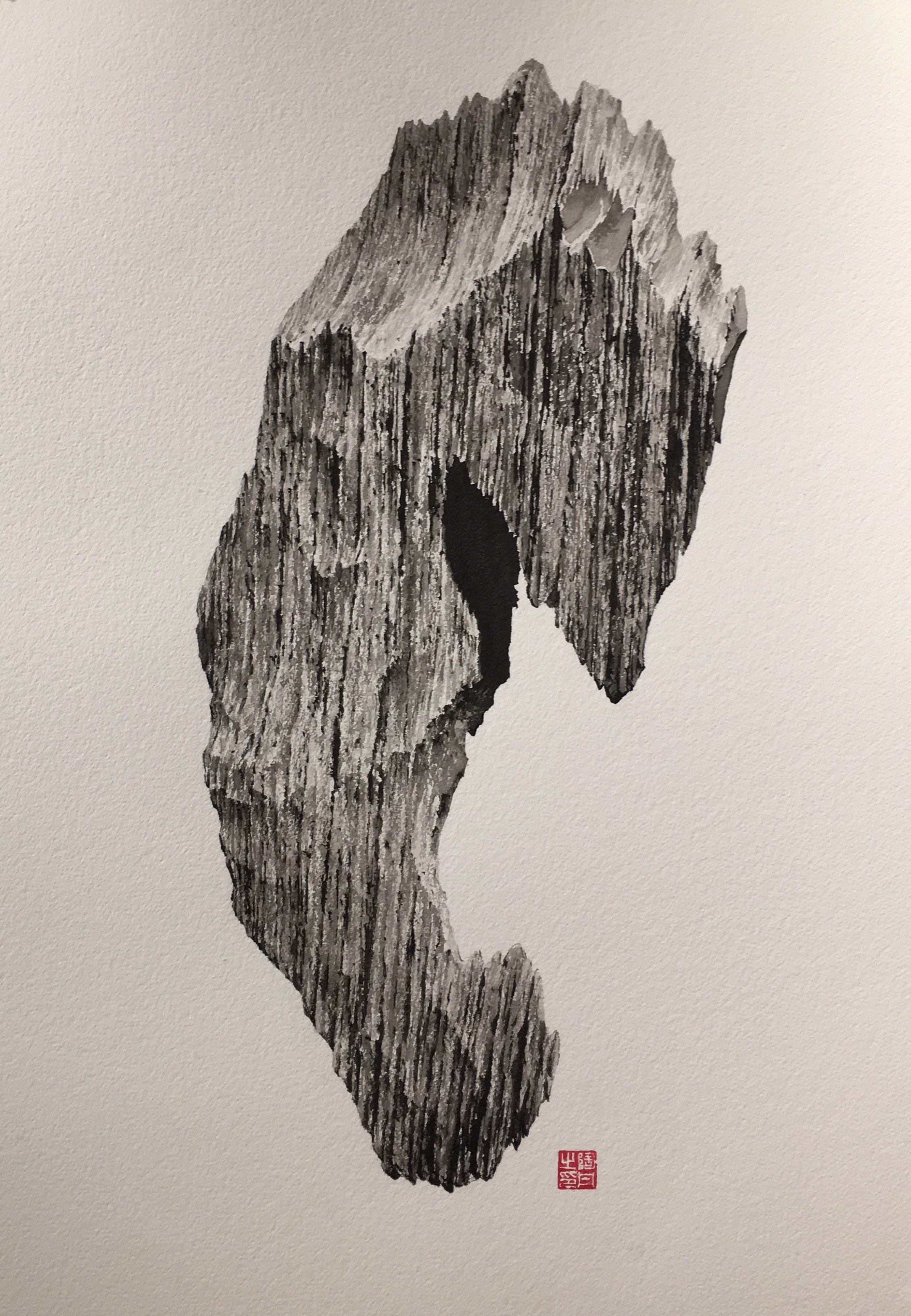 Large Scholars Rock 
2016
Ink on paper
23 ½ x 19 ¾ in