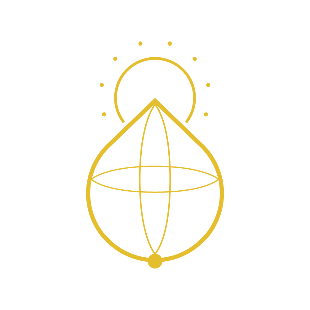 Yellow lineart icon of a drop + sun shape indicating "Year Round Immunizations"