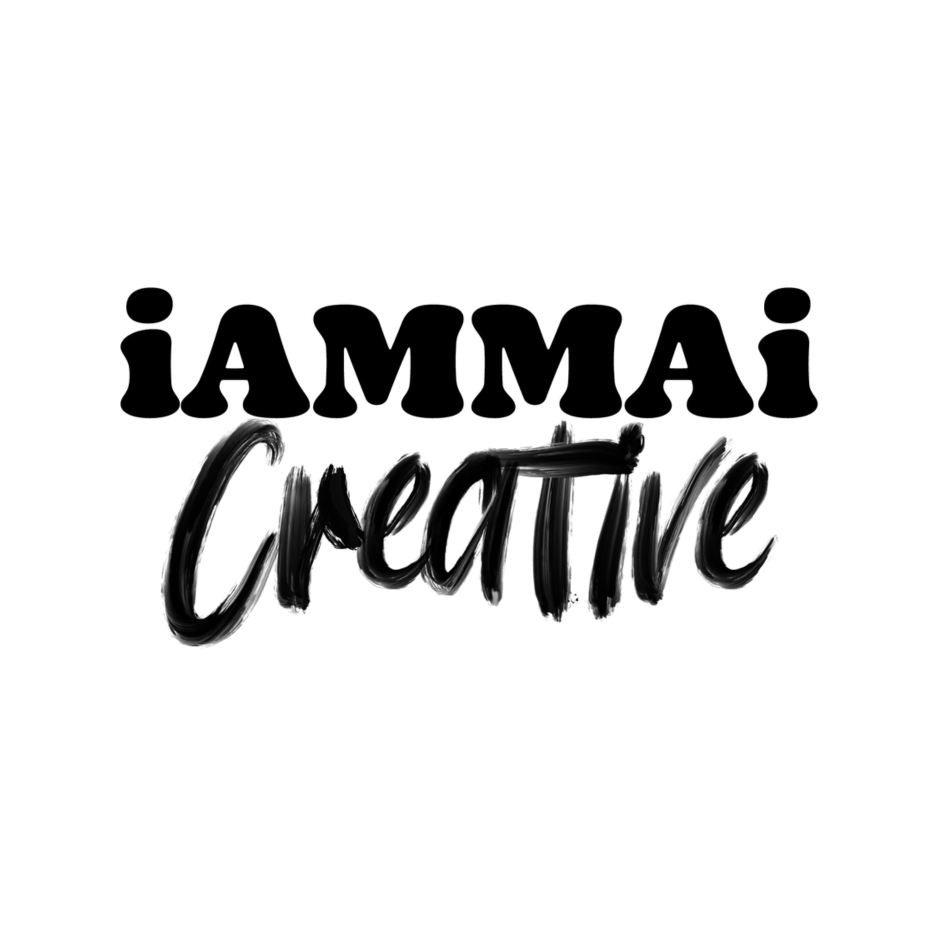 The text 'iAMMAI' in bold, rounded black font with the word 'Creative' in a black, brushstroke script style underneath.