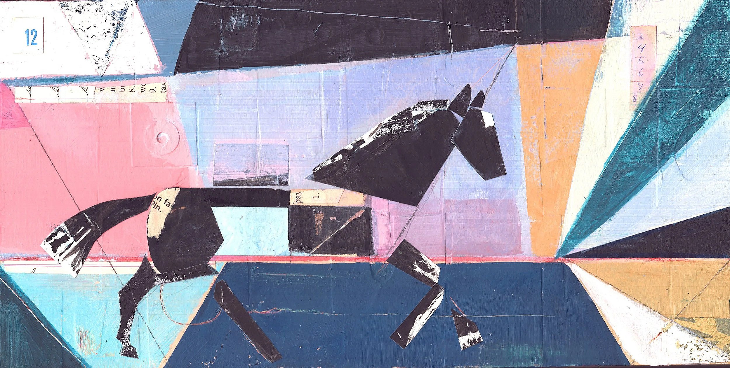 Horse
oil and collage on board