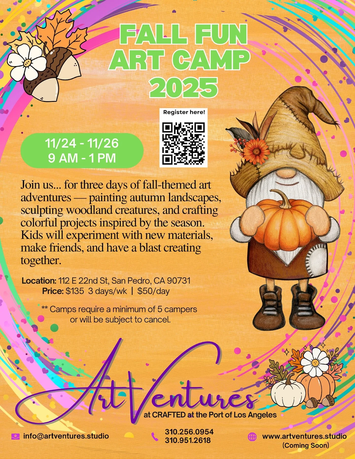 🍁 Fall Fun Art Camp is back!
Join @artventures.studio at CRAFTED for three days of hands-on, fall-themed creativity &mdash; from painting autumn landscapes to sculpting woodland creatures and crafting colorful seasonal projects. Perfect for young ar