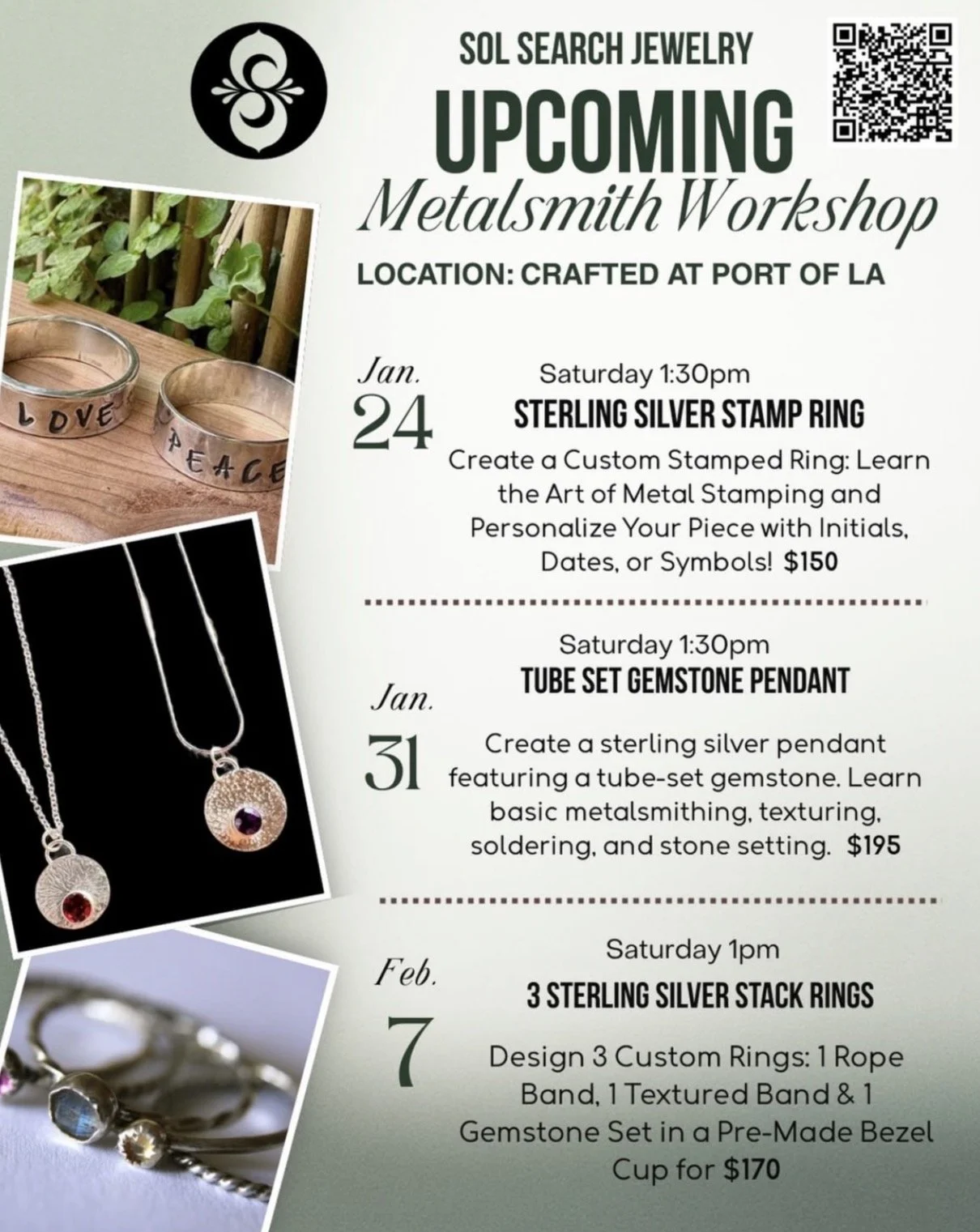 3 STERLING SILVER STACK RINGS