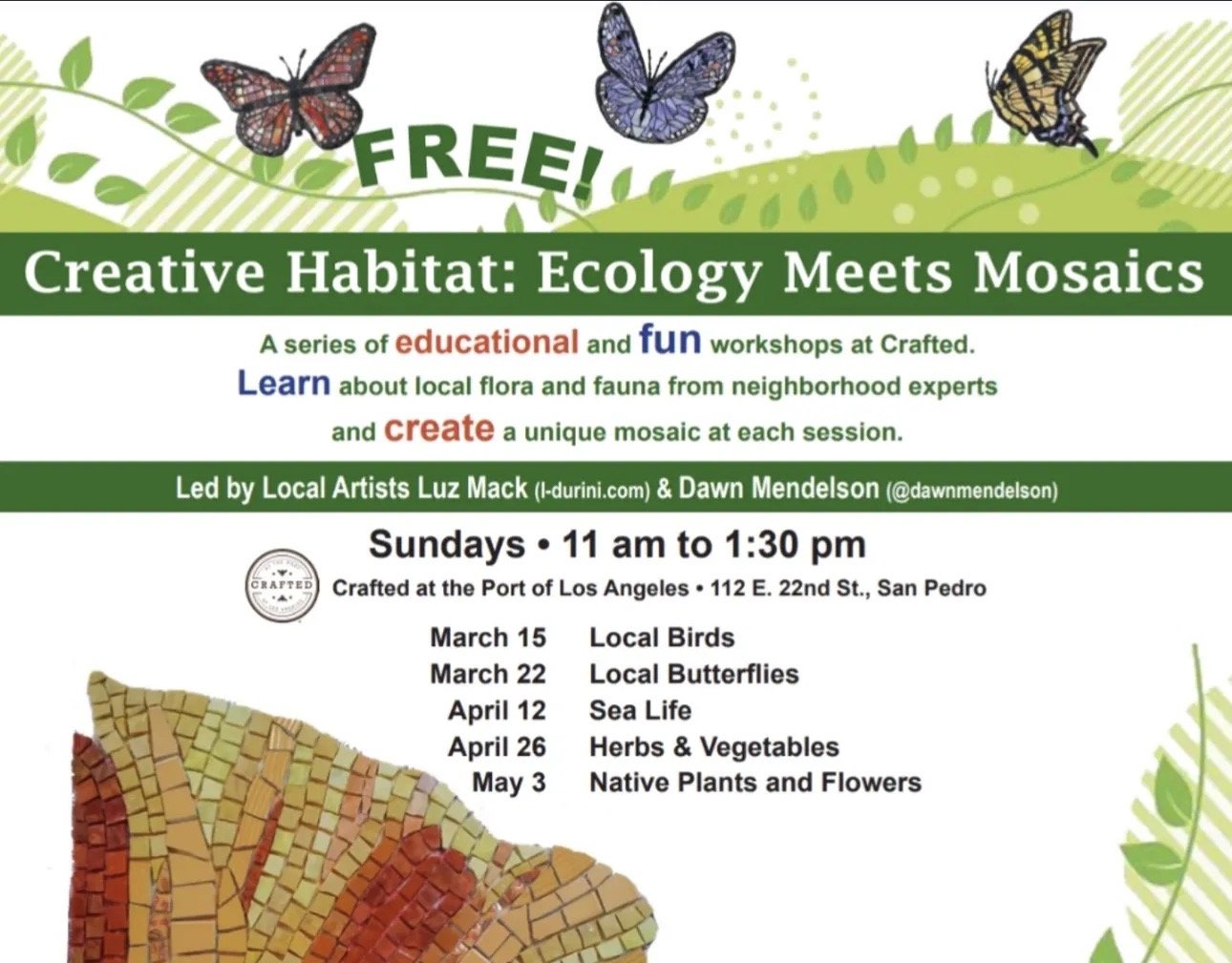 Creative Habitat: Ecology Meets Mosaics- Native Plants and Flowers