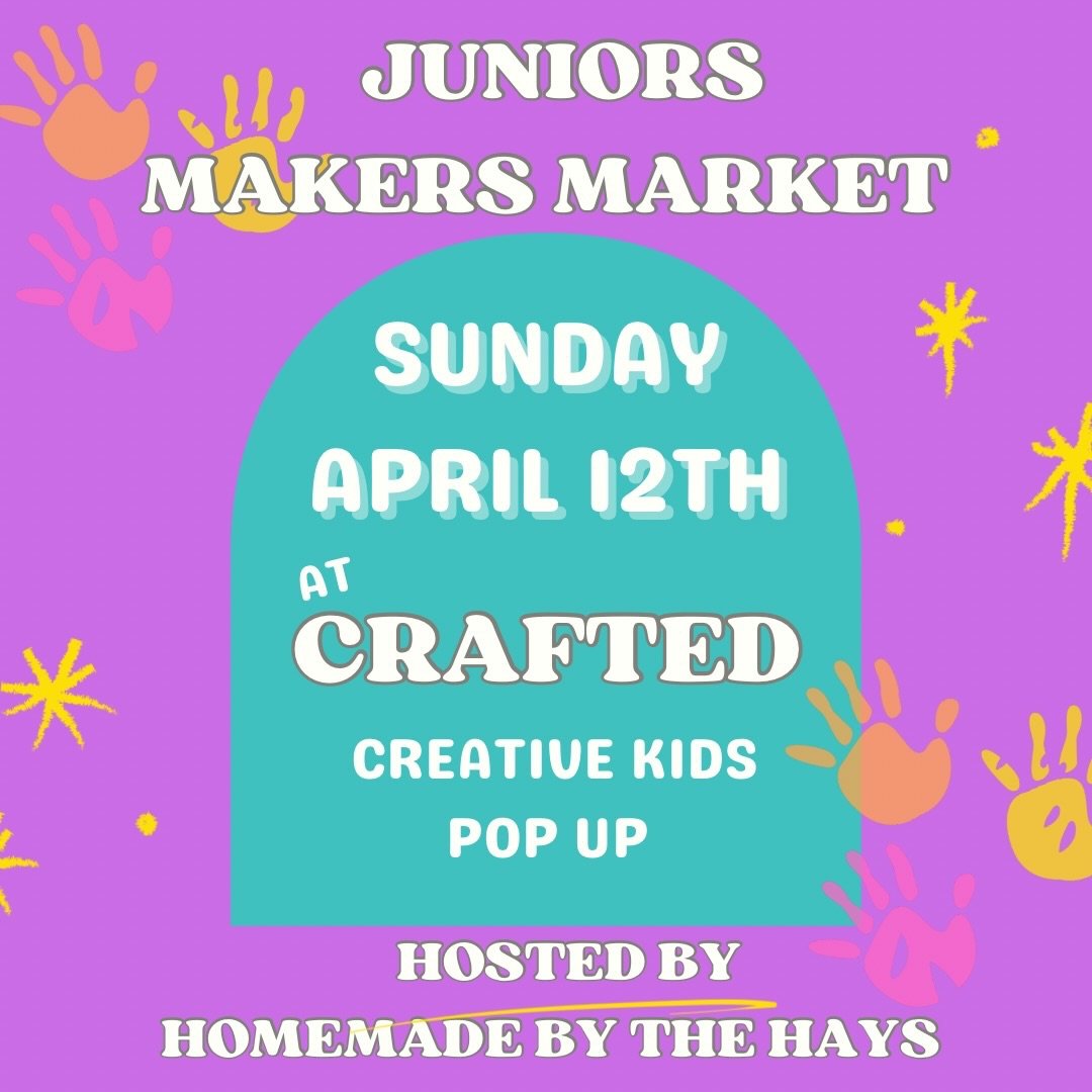 The kids are taking over CRAFTED today 👀🎨

Stop by the Junior Makers Market hosted by @homemadebythehays from 11am&ndash;4pm to shop handmade goods, creative projects, and one-of-a-kind finds from young makers.