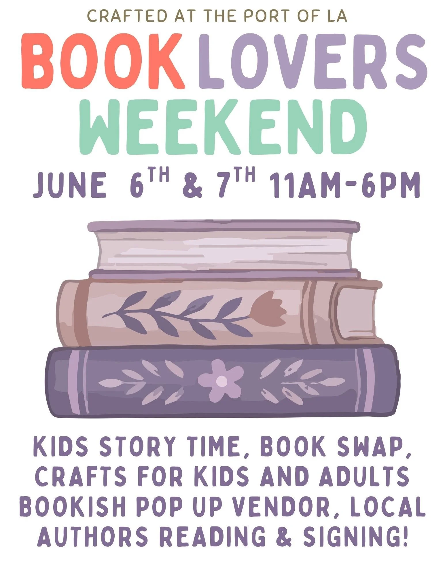 Book Lovers Weekend is here. 📚✨Join us today and tomorrow at @craftedportla for local author readings + signings, kids story time, a book swap, and bookish pop-up vendors.

We even have special hands-on crafts for readers of all ages. Make bookmarks
