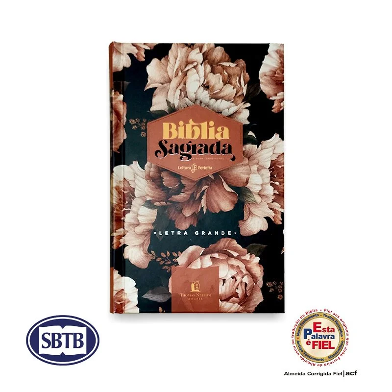 Bíblia ACF Leitura Perfeita  Gigante - Peônias Rosadas - cód. 6055