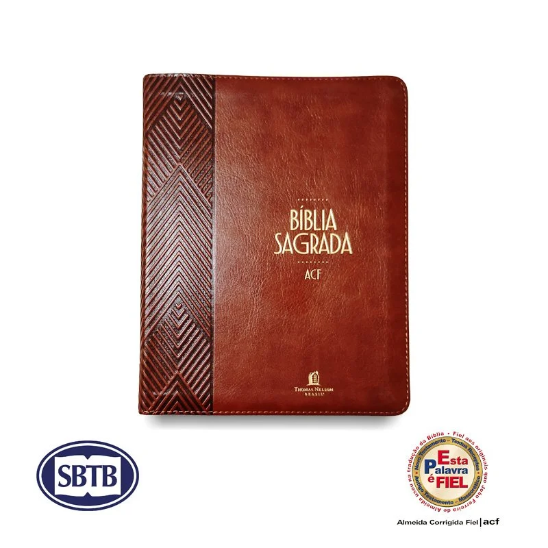 Bíblia ACF Leitura Perfeita com Espaço para Anotações - Luxo Marrom - cód. 6080