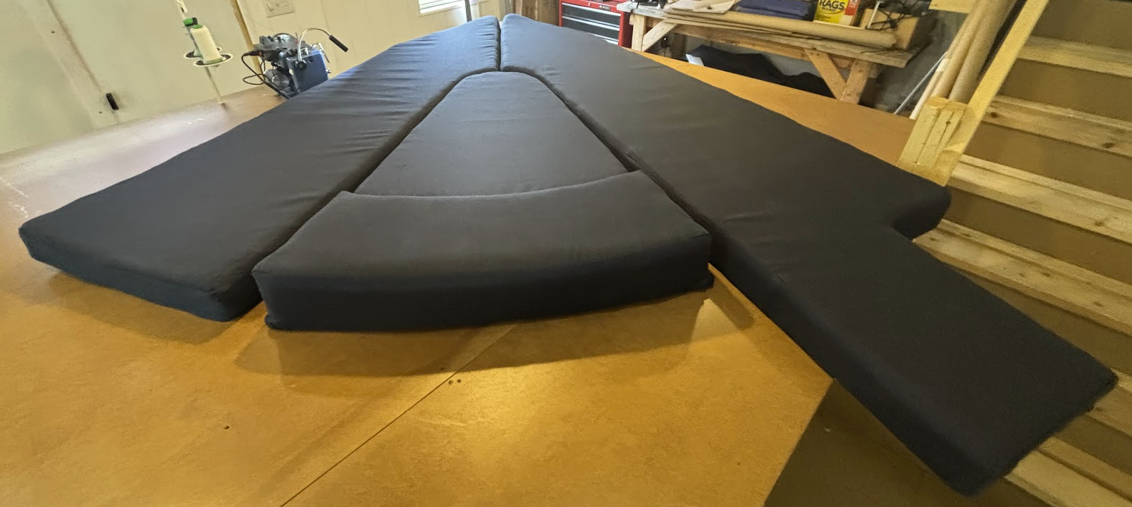 Custom boat cushions with marine-grade upholstery