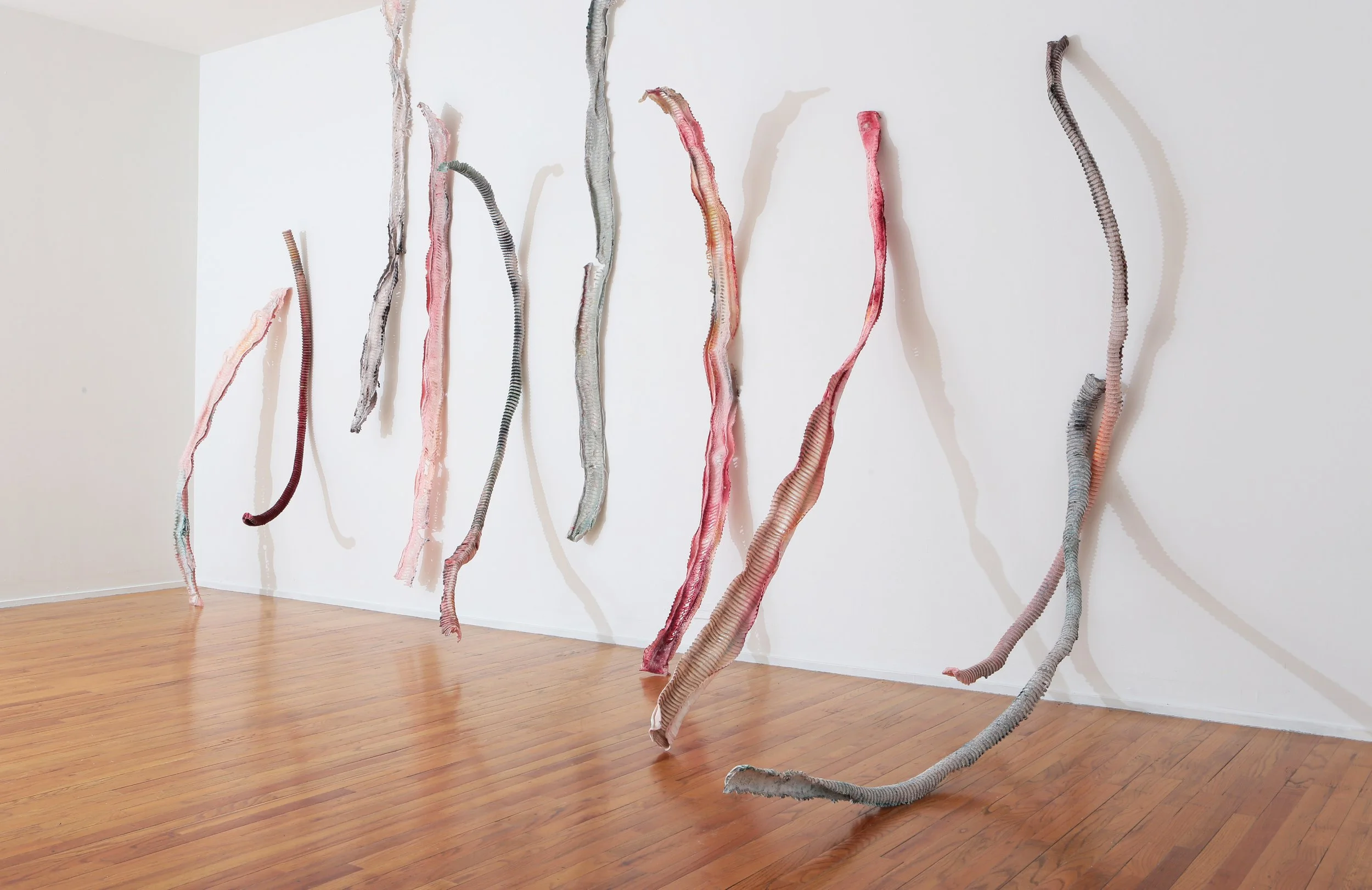 downspouts, dehyrdated gelatin, 2018