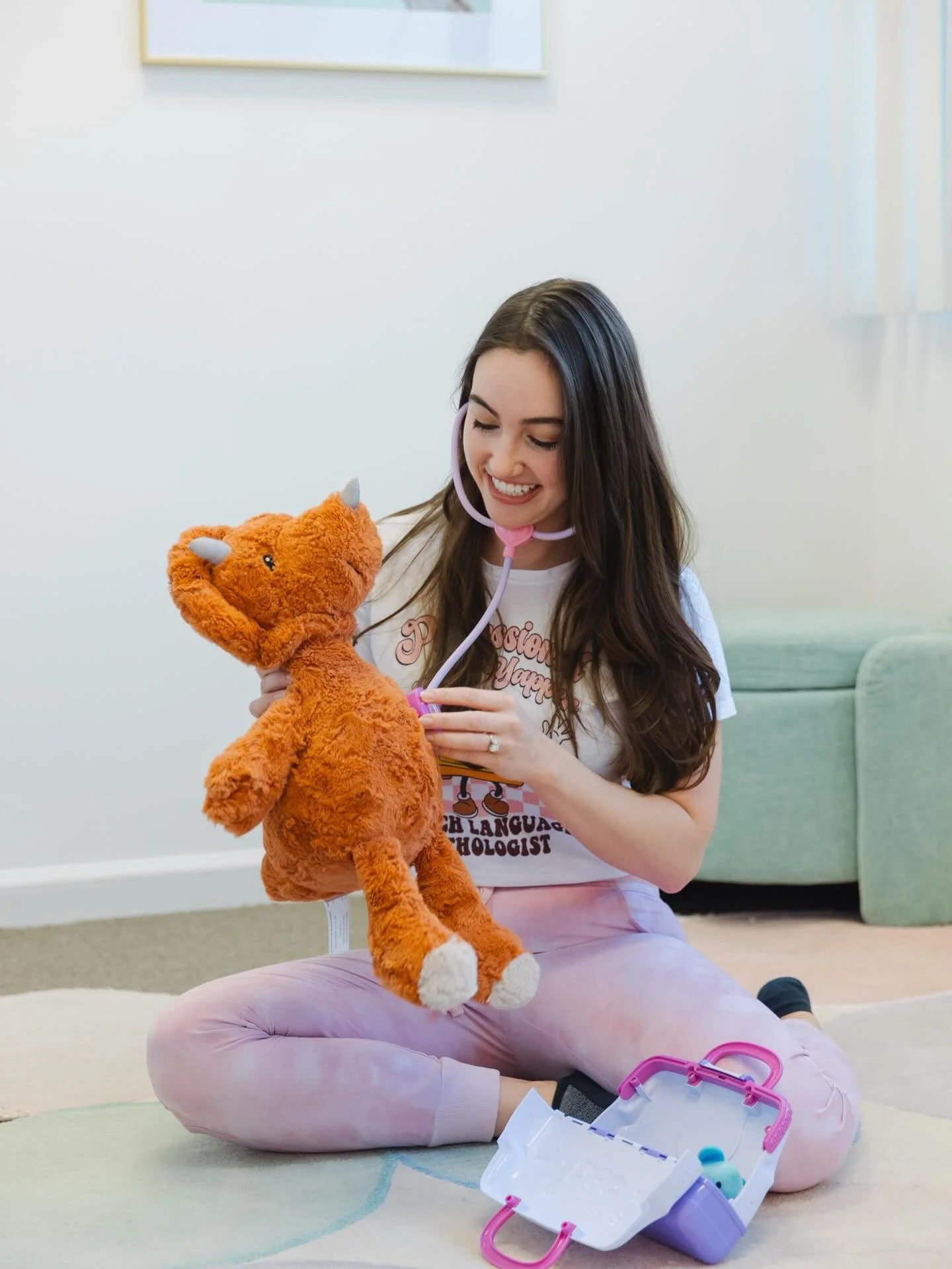 Even dinos need check-ups! 🦖💬 Play-based therapy isn&rsquo;t just fun, it&rsquo;s backed by research. When therapy is meaningful and playful, kids engage more, practice more, and learn faster. Play helps little ones practice sounds, build confidenc