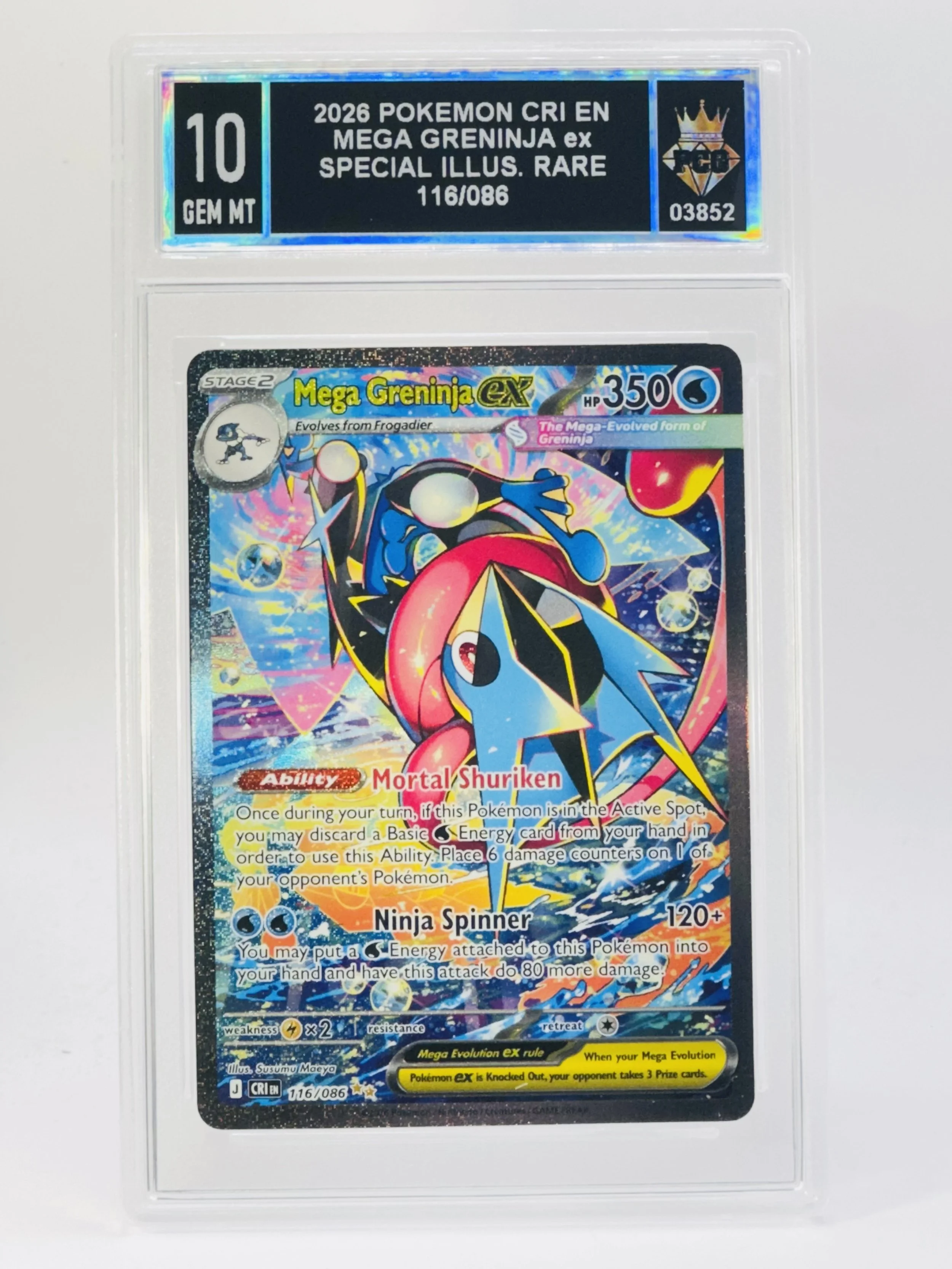 #20260003852 2026 MEGA GRENINJA EX 10 GEM MT