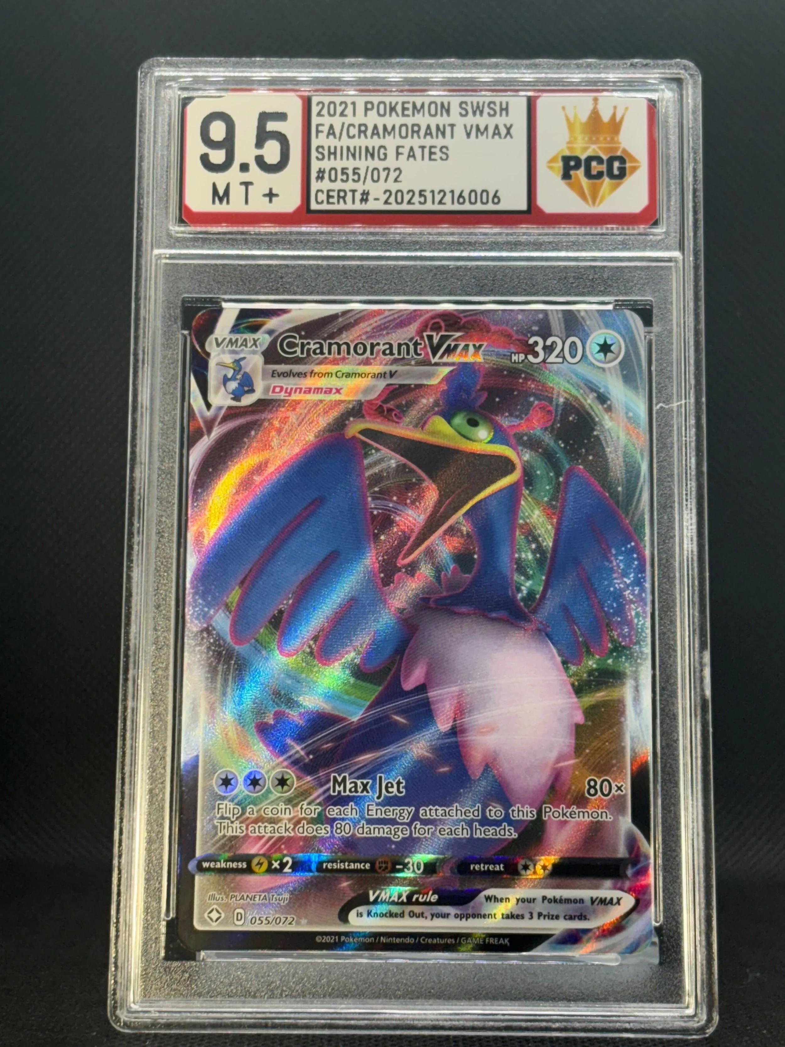#20251216006 2021 POKEMON SWSH FA/CRAMORANT VMAX 9.5 MT+
