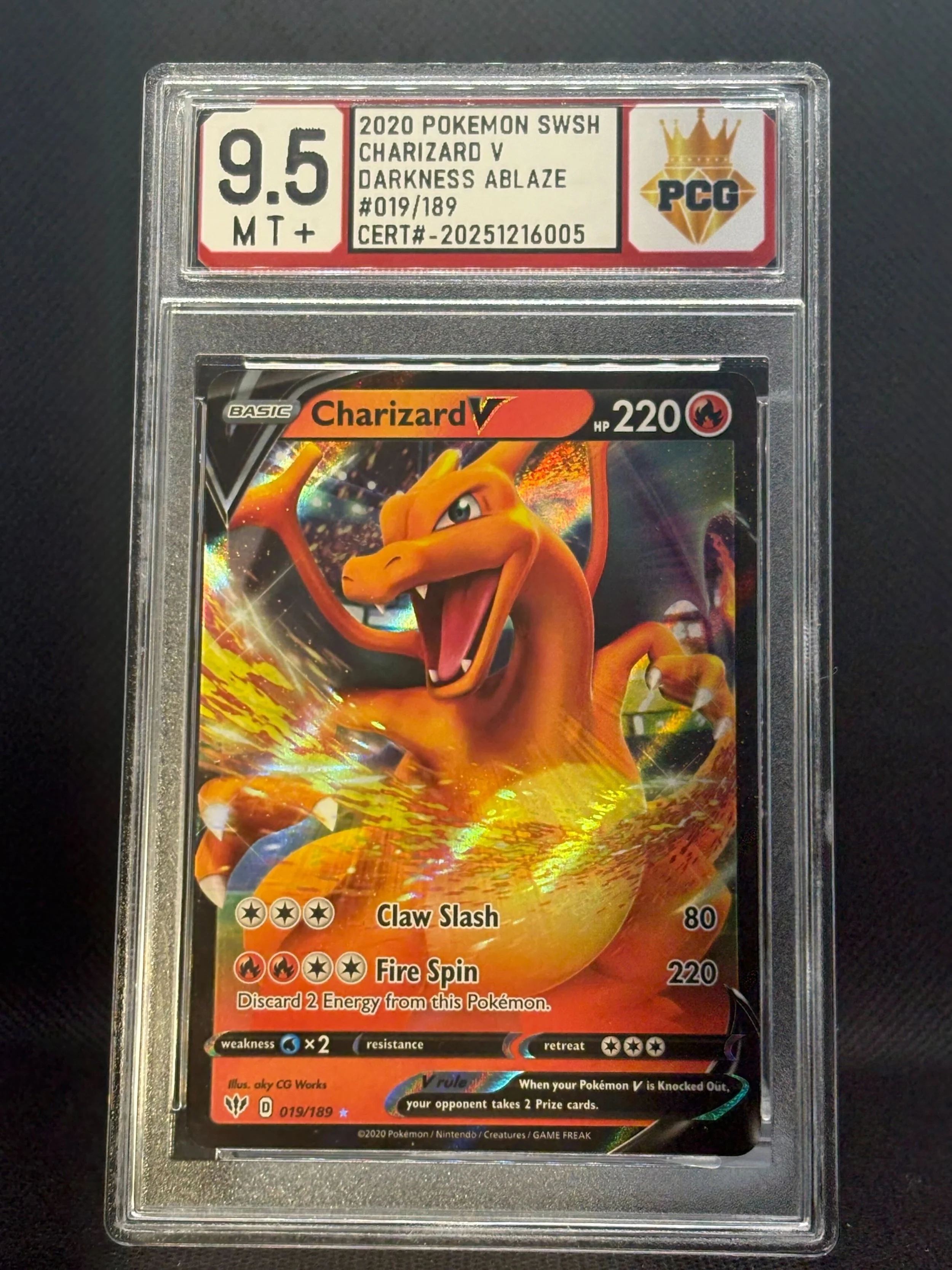 #20251216005 2020 POKEMON SWSH CHARIZARD V 9.5 MT+