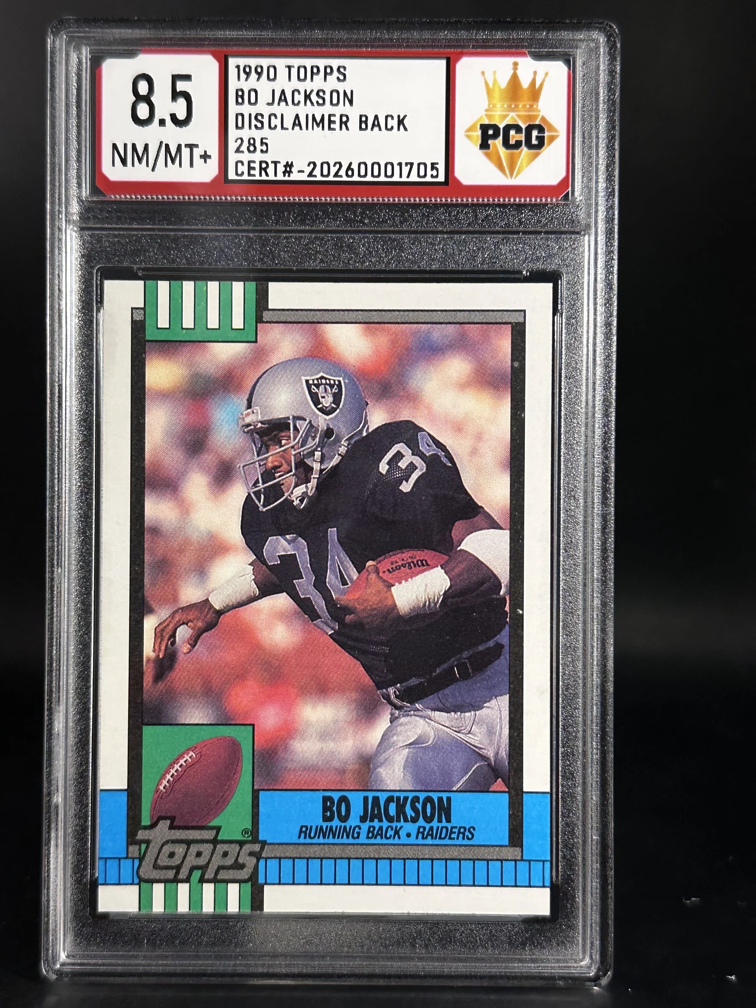 #20260001705 1990 BO JACKSON 8.5 NM/MT+