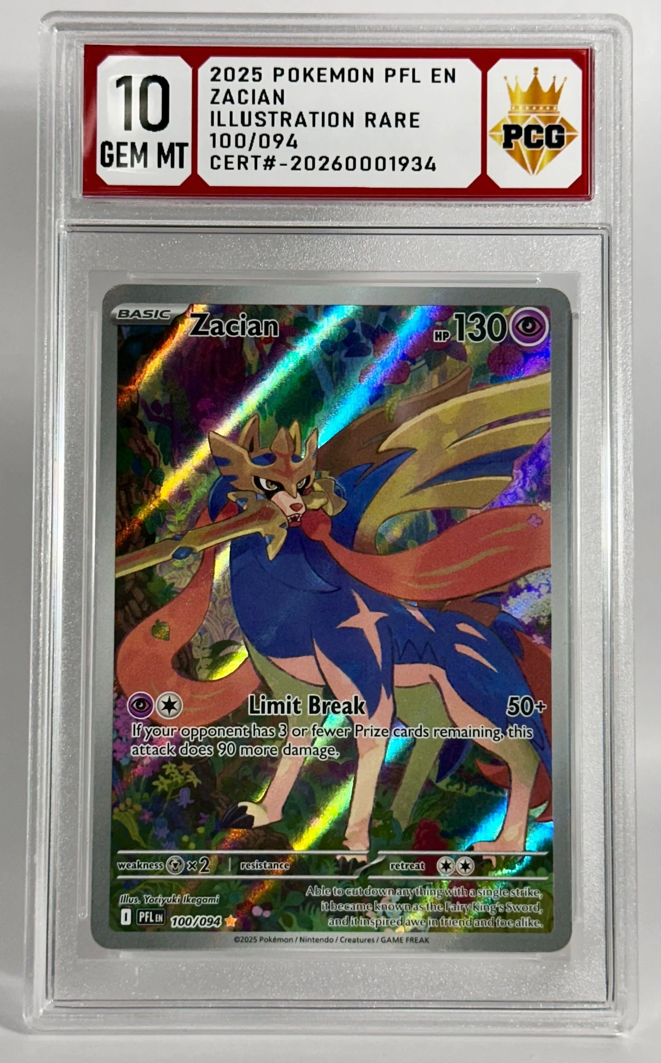 #20260001934 2025 POKEMON ZACIAN 10 GEM MT