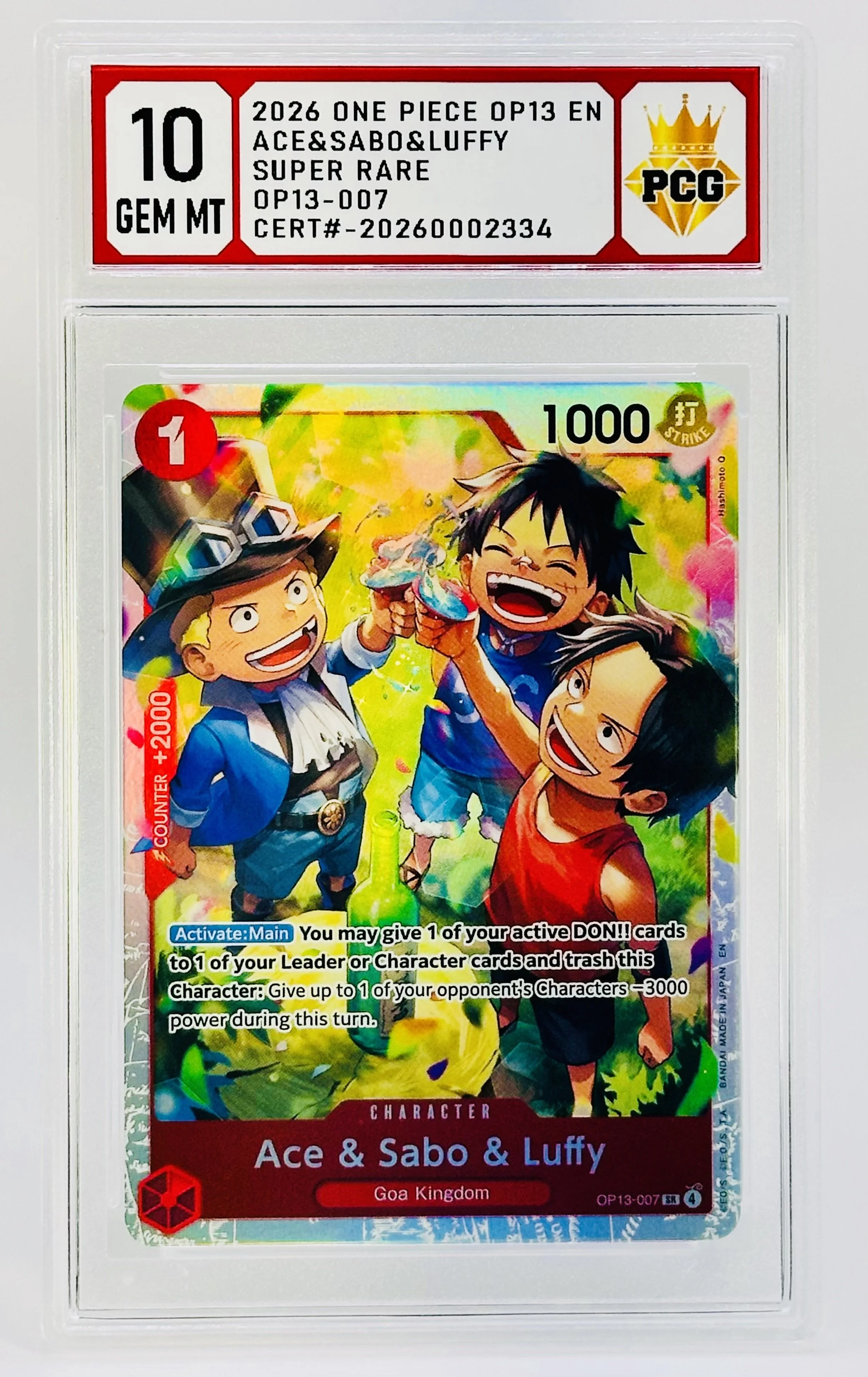 #20260002334 2026 ACE&SABO&LUFFY 10 GEM MT