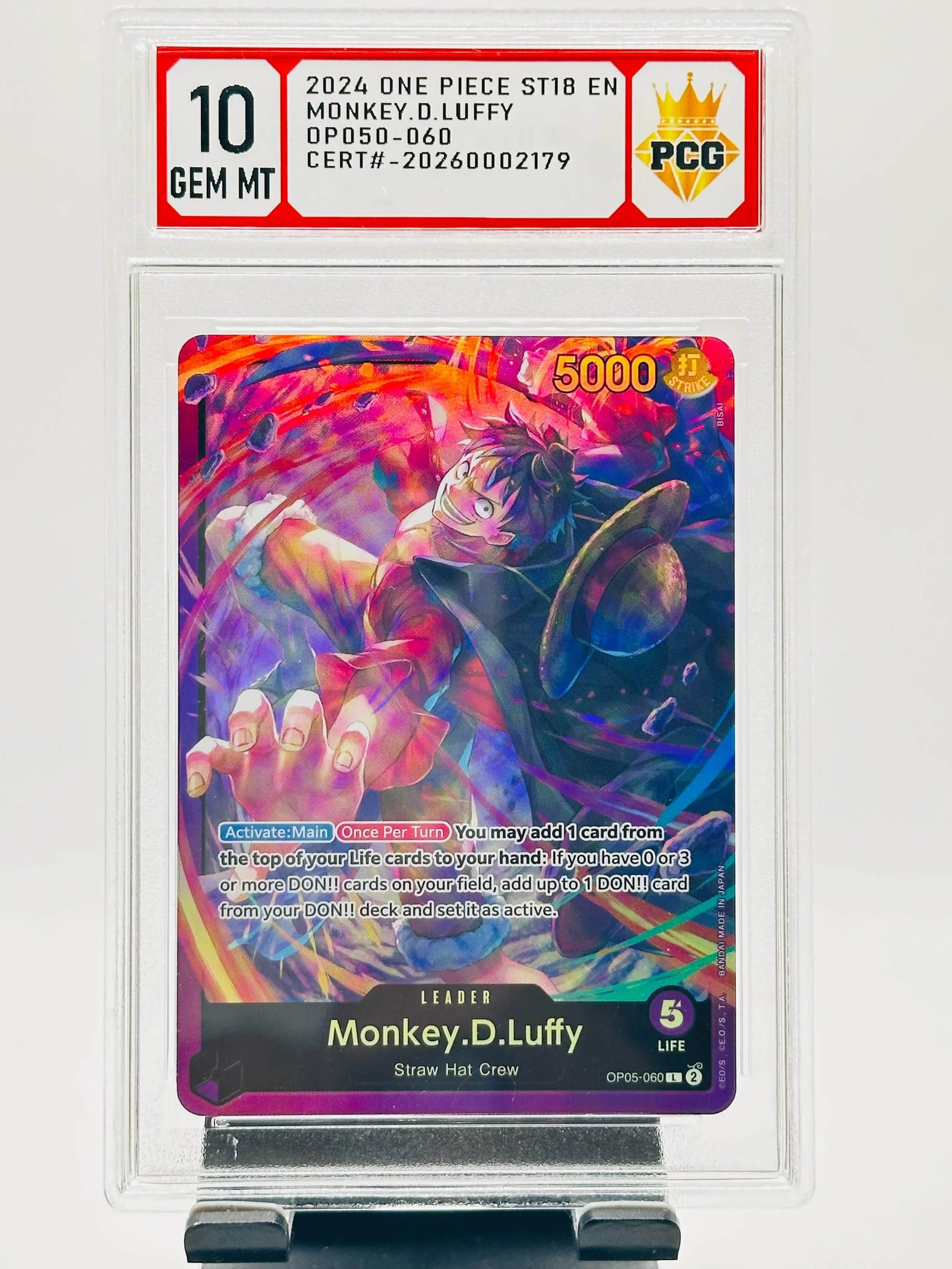 #2006002179 2024 MONKEY D LUFFY 10 GEM MT