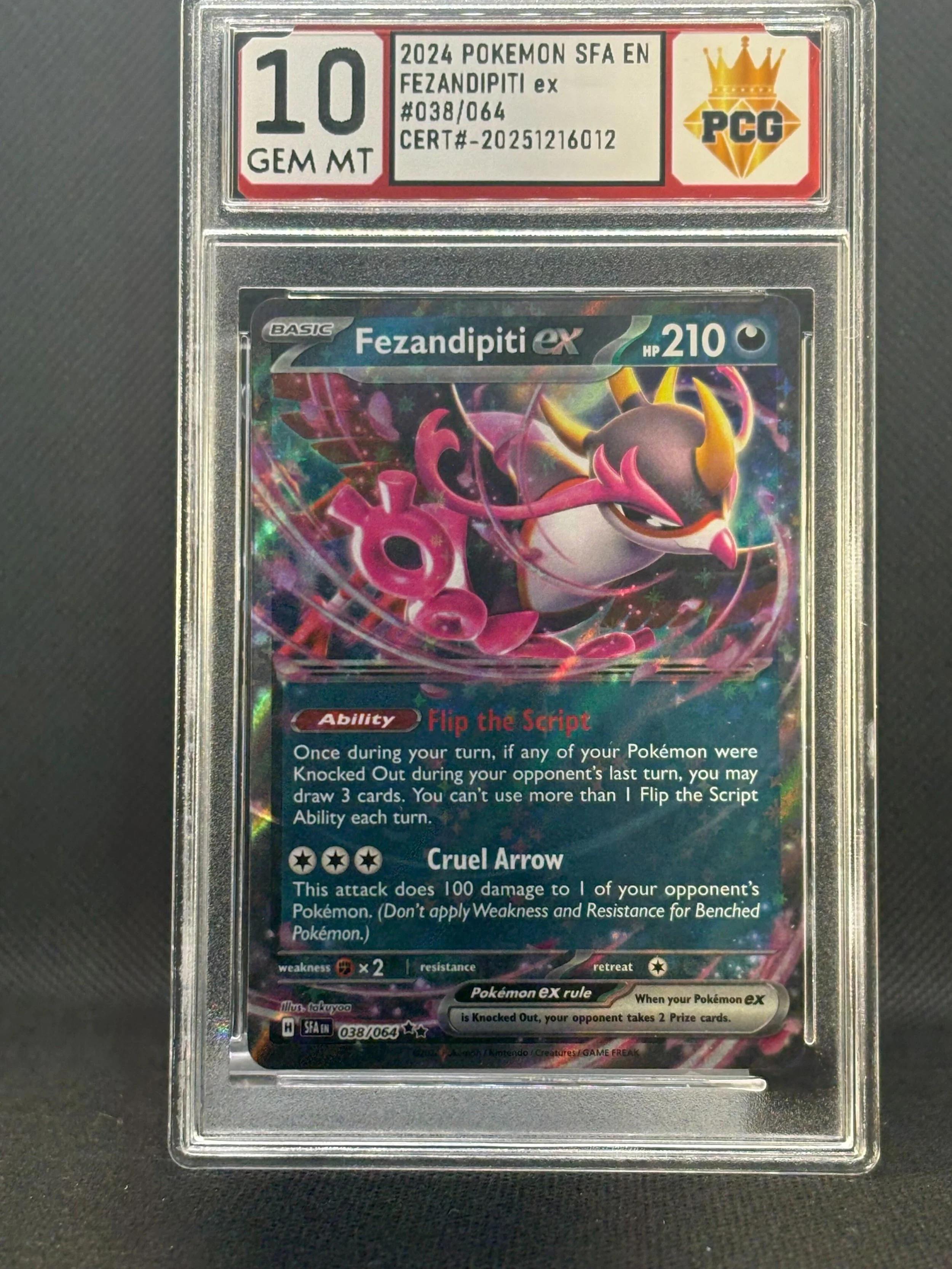 #20251216012 2024 POKEMON SFA EN FEZANDIPITI EX 10 GEM MT