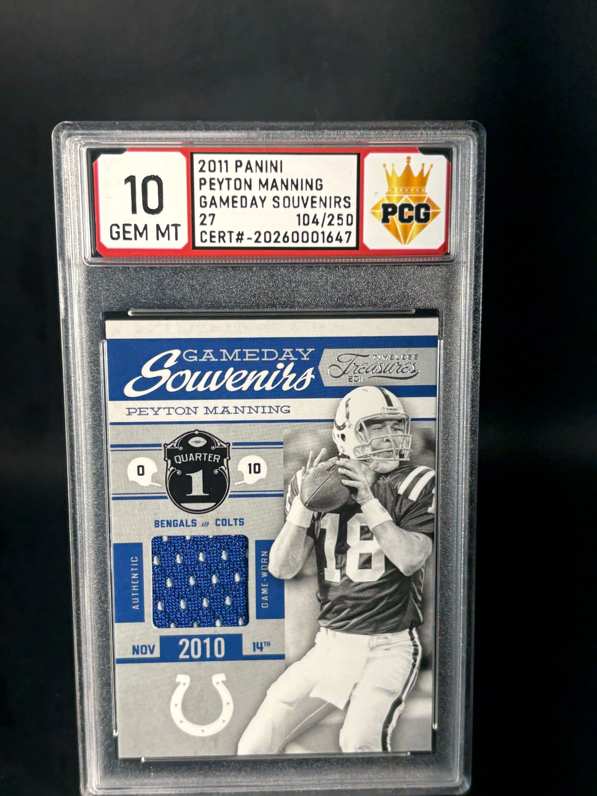 #202600016447 2011 PEYTON MANNING 10 GEM MT