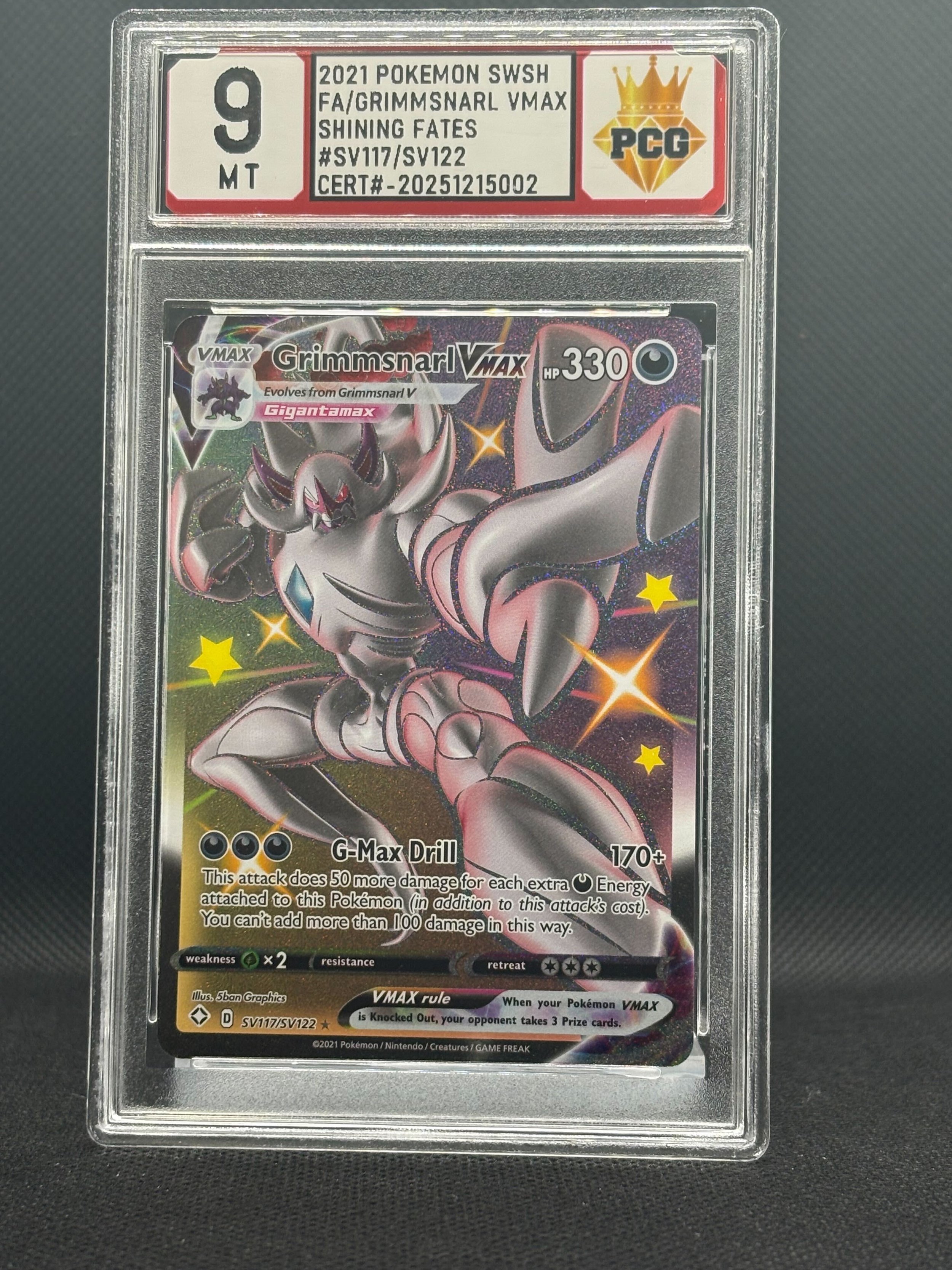 #20251215002 2021 POKEMON SWSH FA/GRIMMSNARL VMAX 9 MT