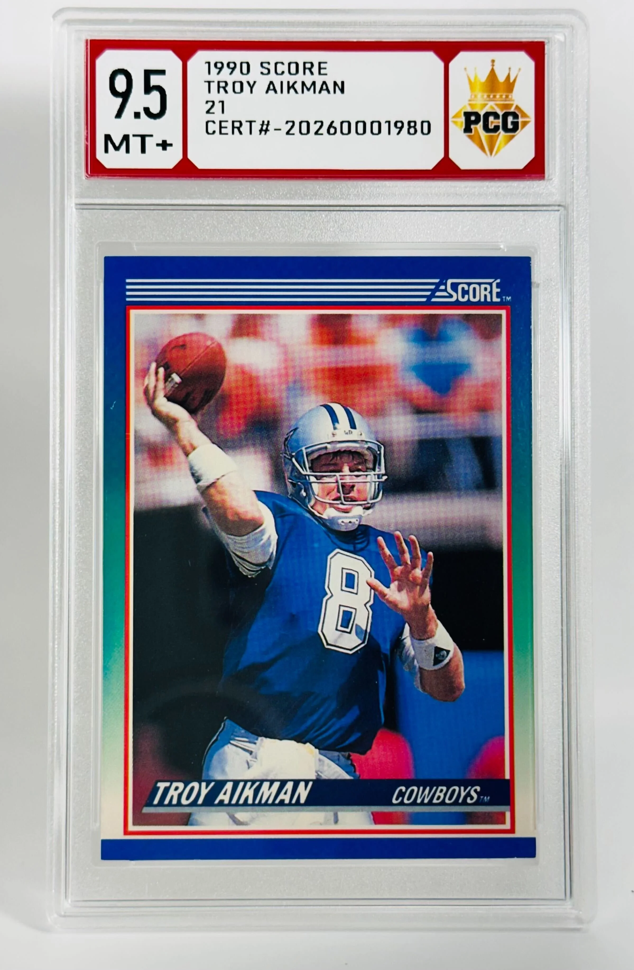 #20260001980 1990 TROY AIKMAN 9.5 MT+