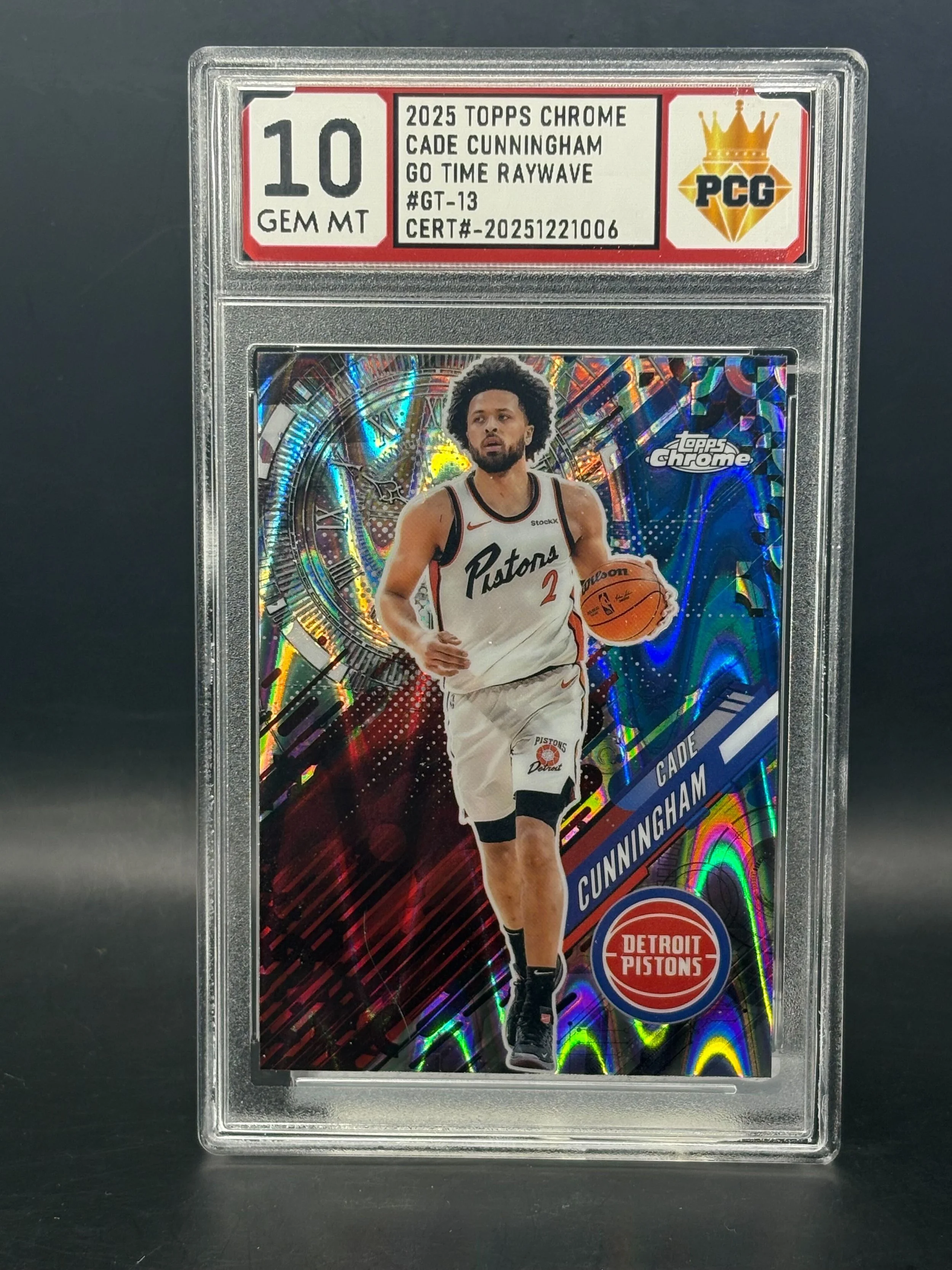 #20251221006 2025 TOPPS CHROME CADE CUNNINGHAM GO TIME RAYWAVE 10 GEM MT