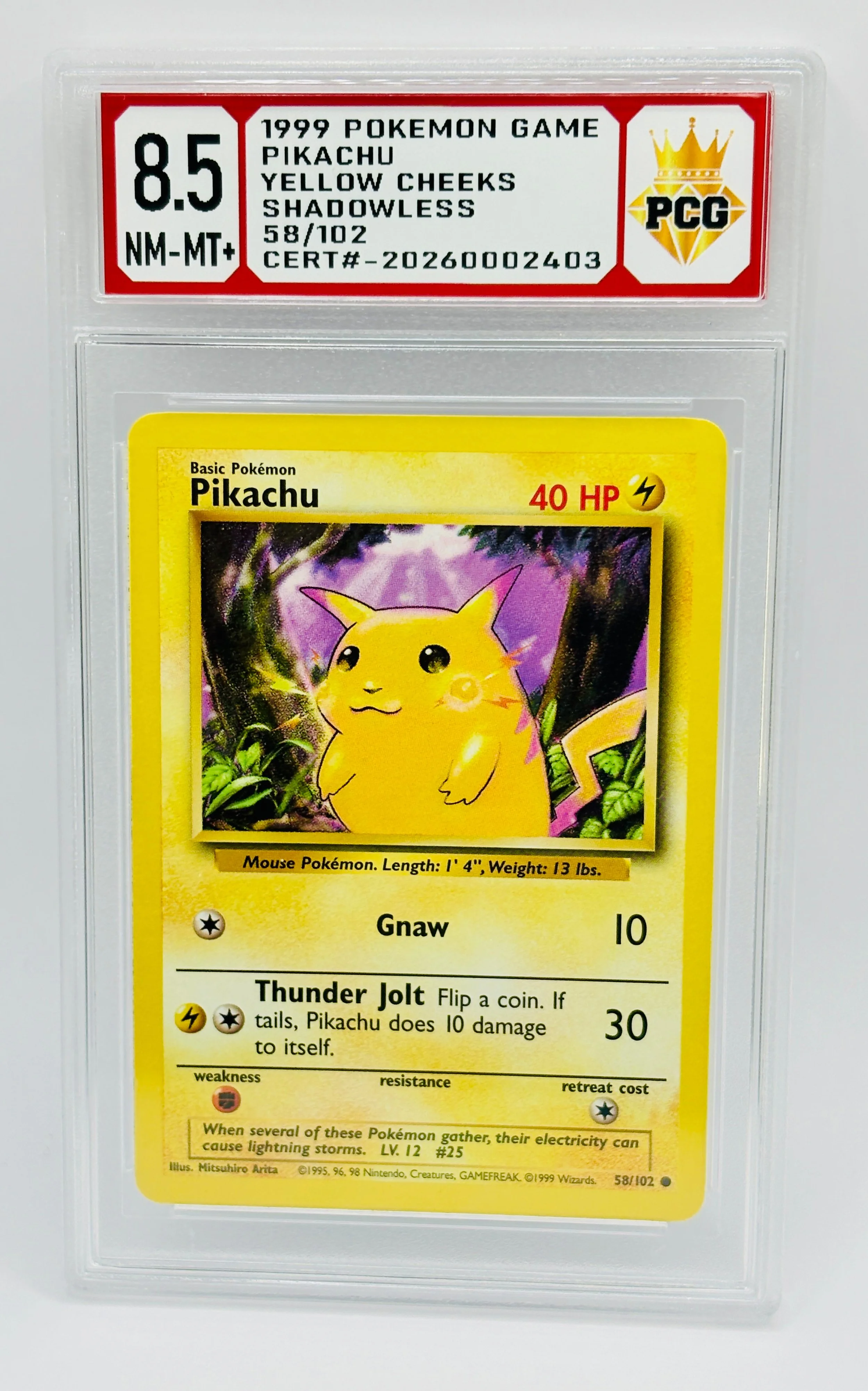 #20260002403 1999 PIKACHU 8.5 NM-MT+