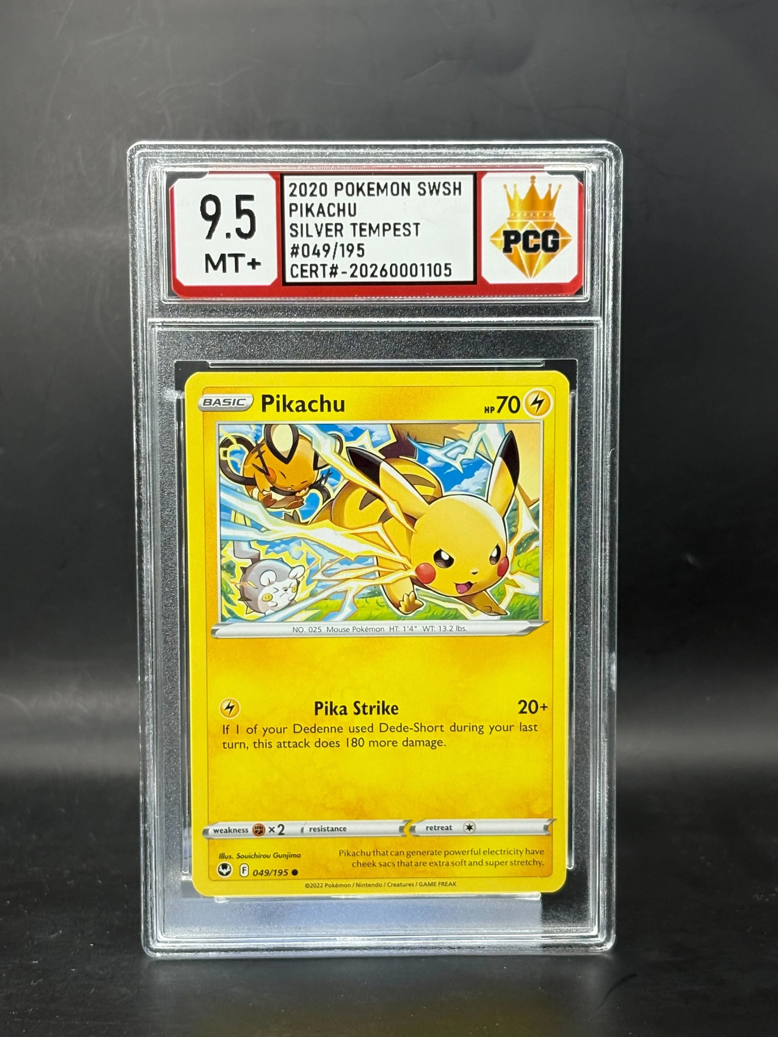 #20260001105 2020 POKEMON SWSH PIAKCHU 9.5 MT+