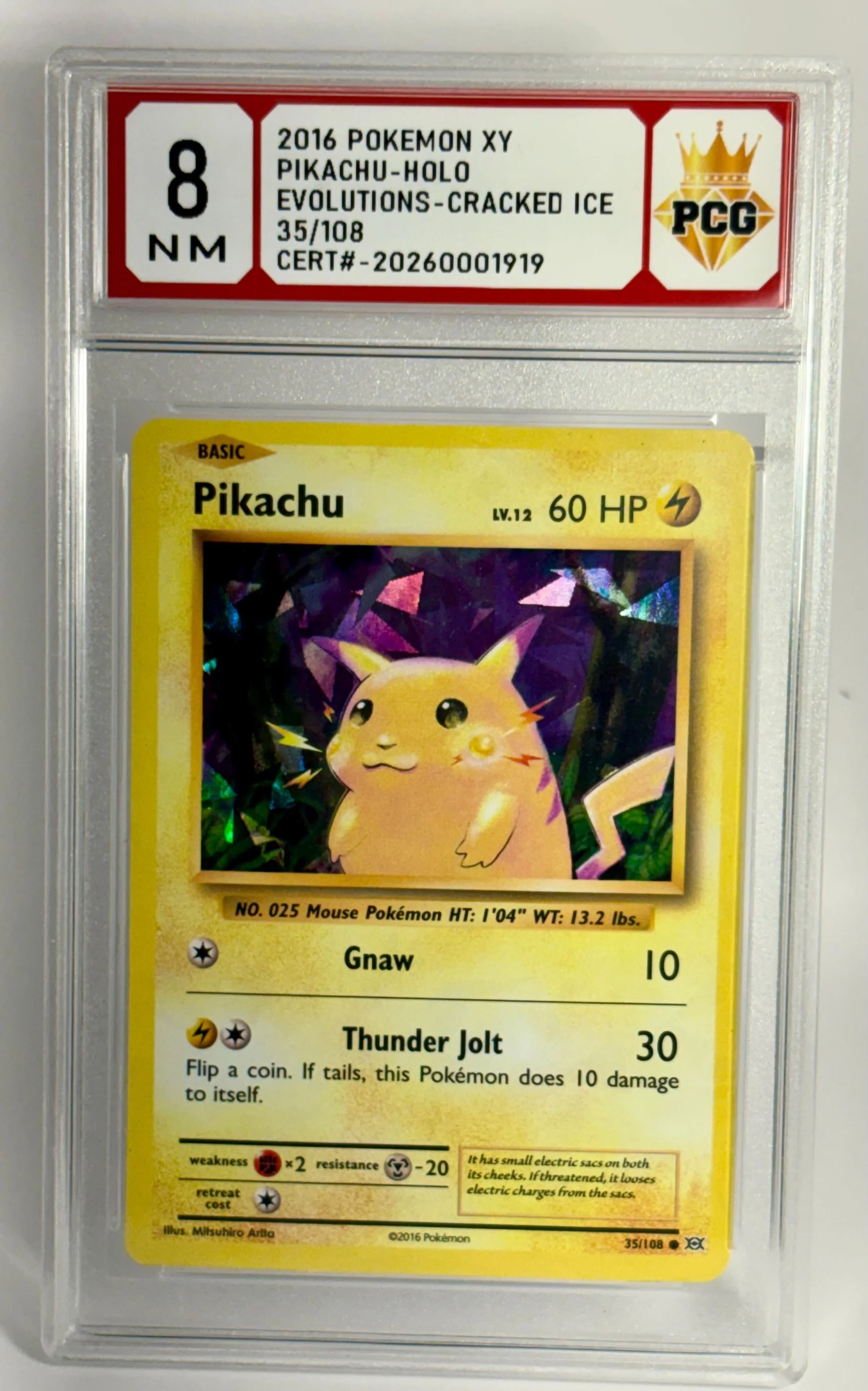 #20260001919 2016 PIKACHU-HOLO 8 NM