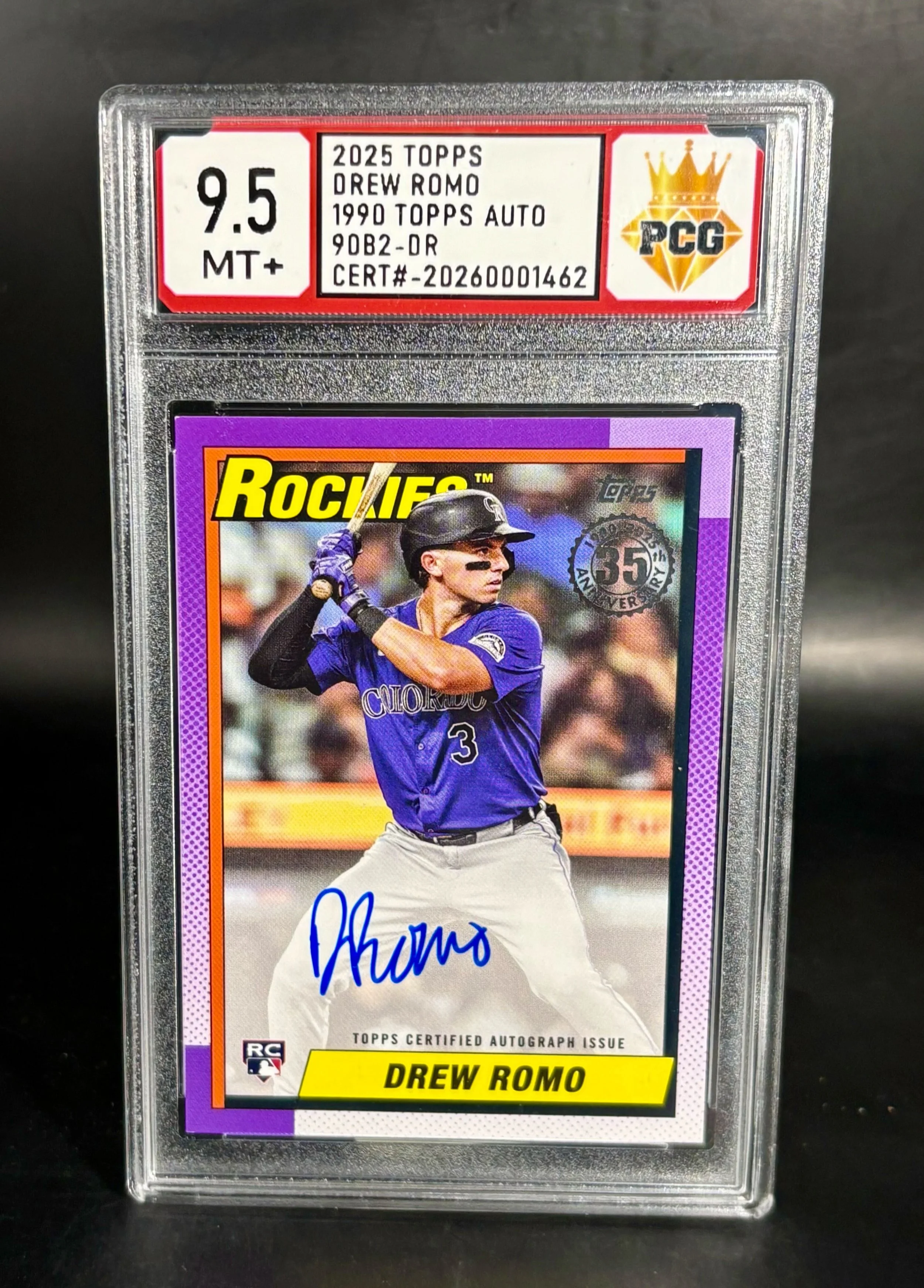 #20260001462 2025 TOPPS DREW ROMO 9.5 MT+