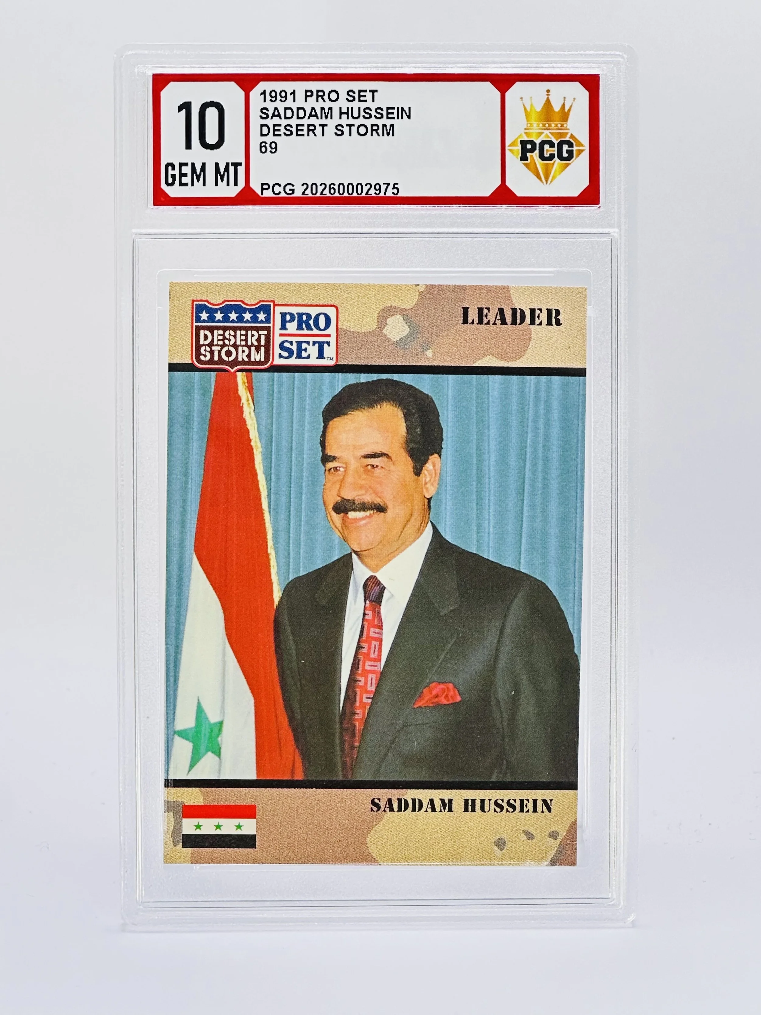 #20260002975 1991 SADDAM HUSSEIN 10 GEM MT