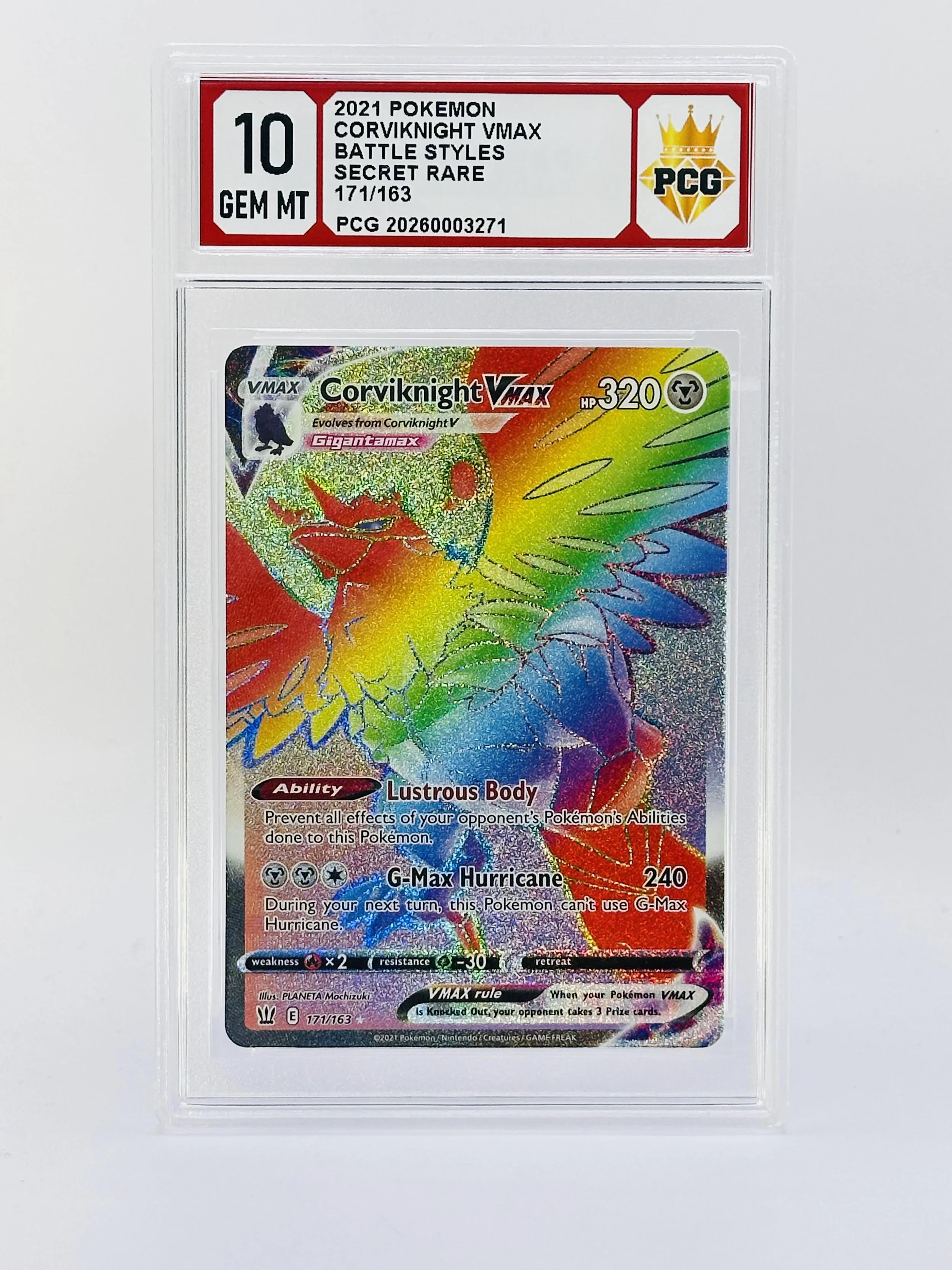 #20260003271 2021 CORVIKNIGHT VMAX 10 GEM MT