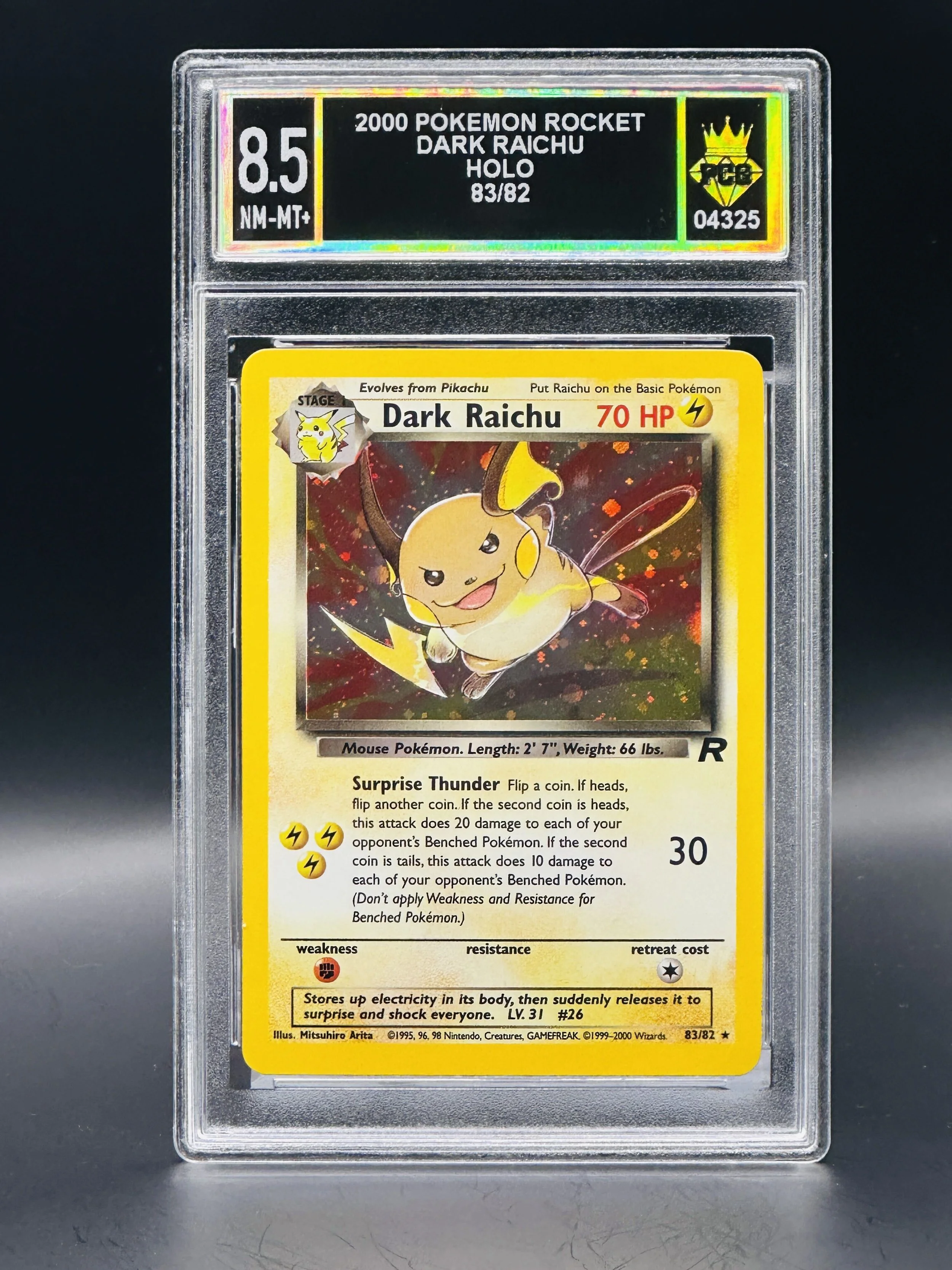 #04325 2000 DARK RAICHU 8.5 NM-MT+