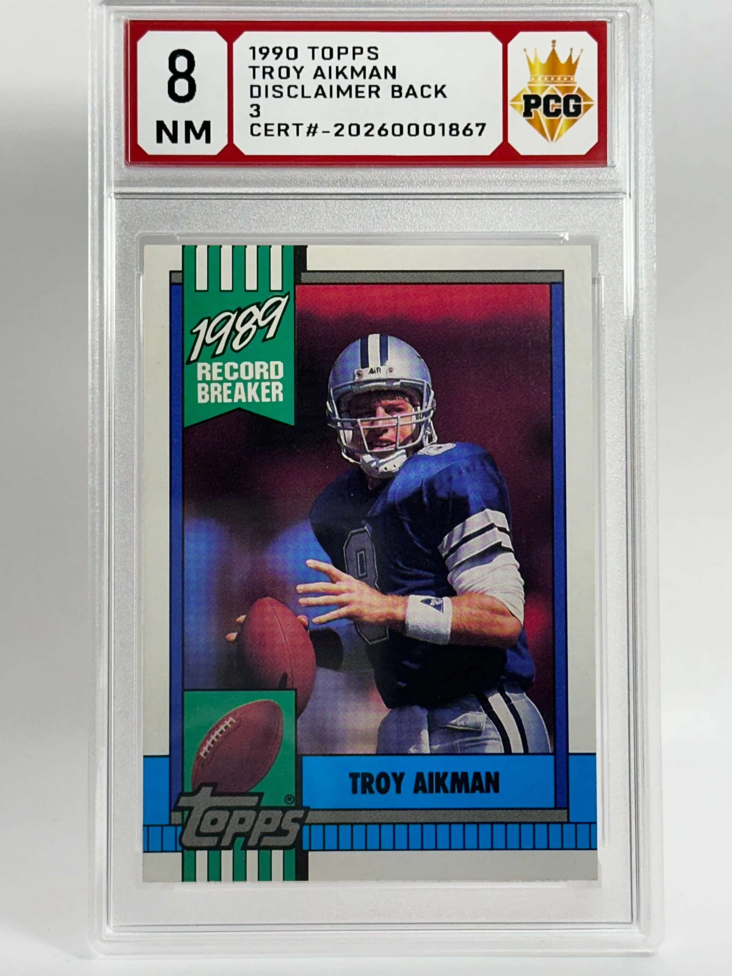 #20270001867 1990 TROY AIKMAN 8 NM