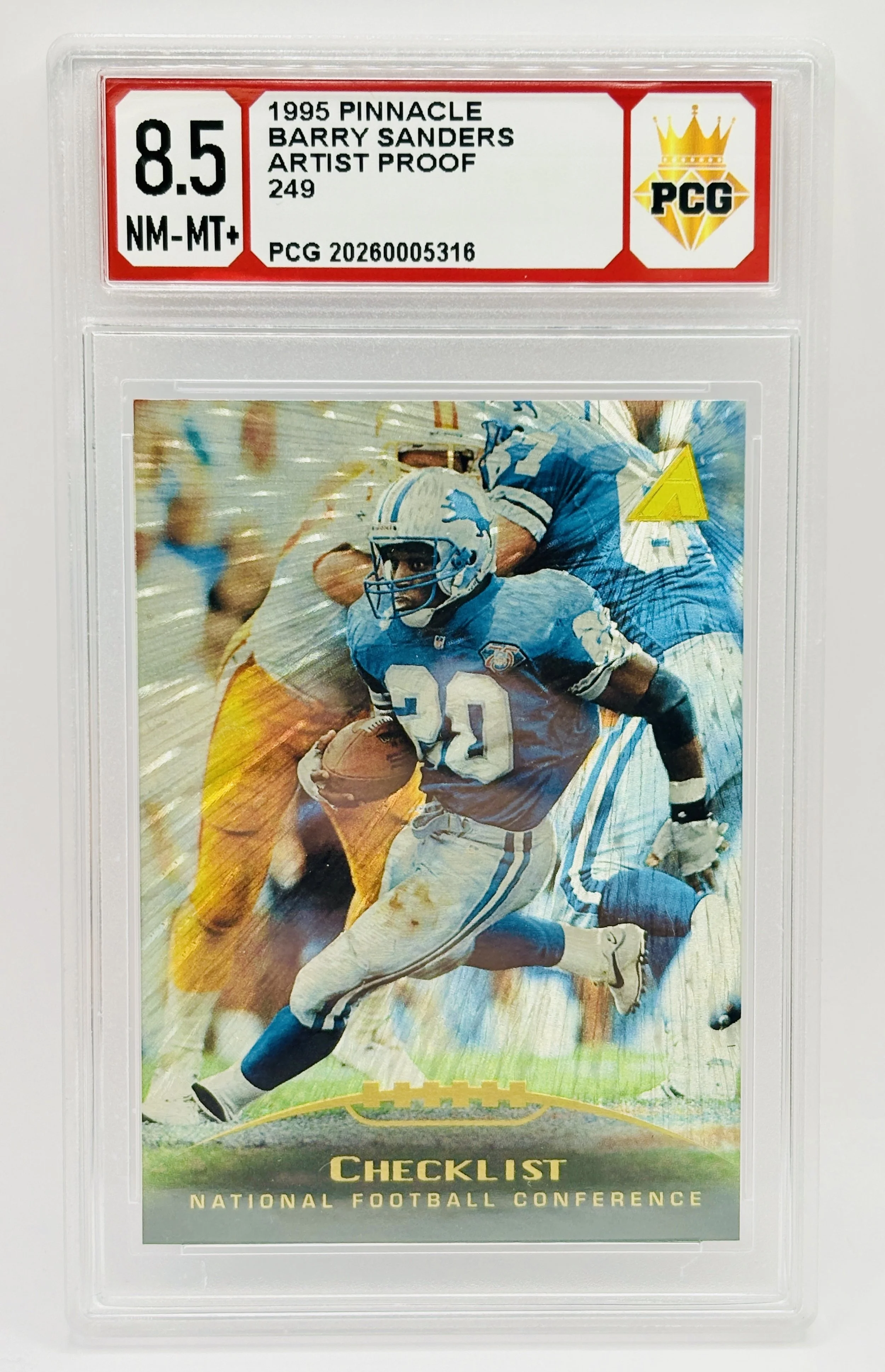 #20260005316 1995 BARRY SANDERS 8.5 NM-MT+