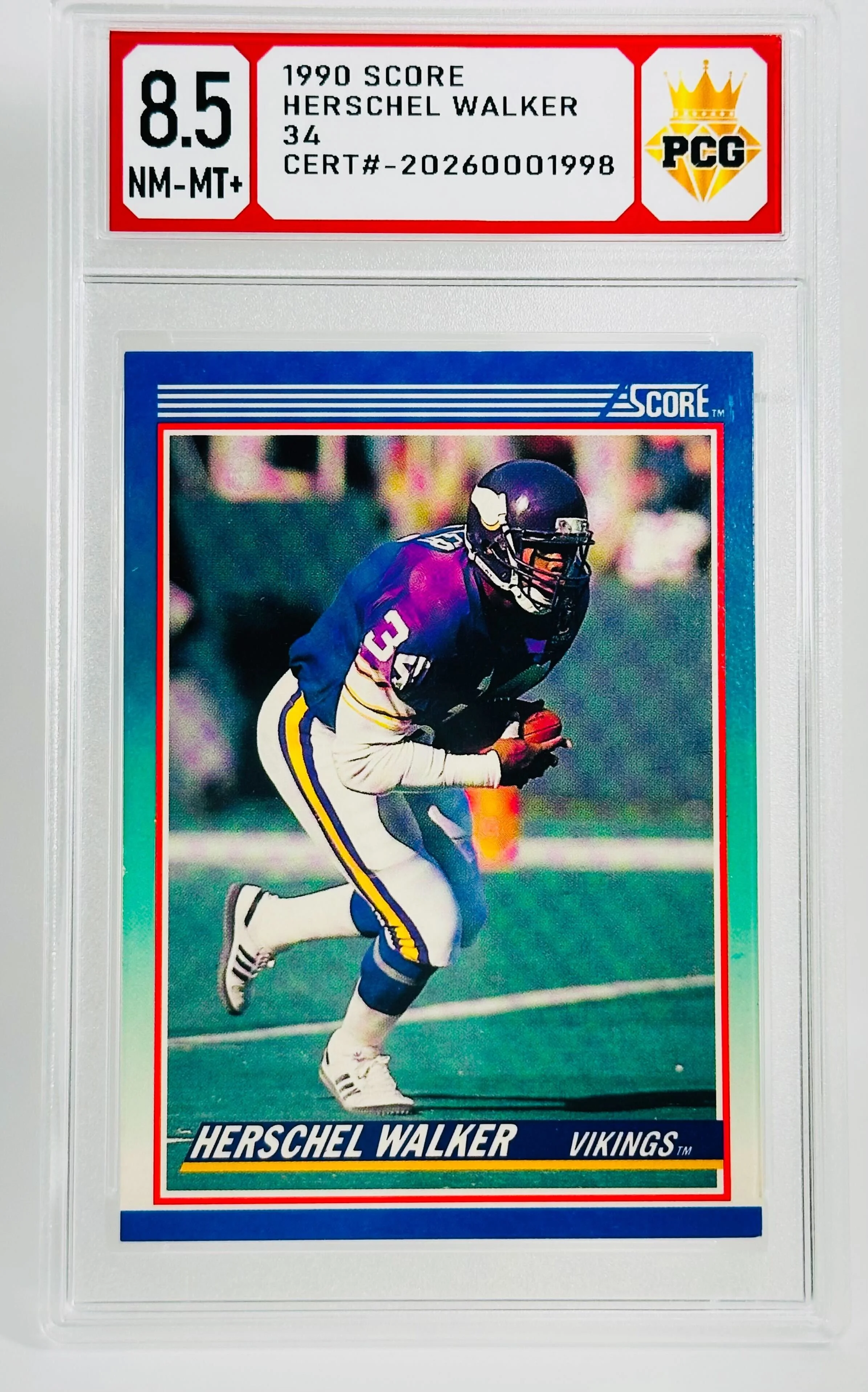 #20260001998 1990 HERSCHEL WALKER 8.5 NM-MT+