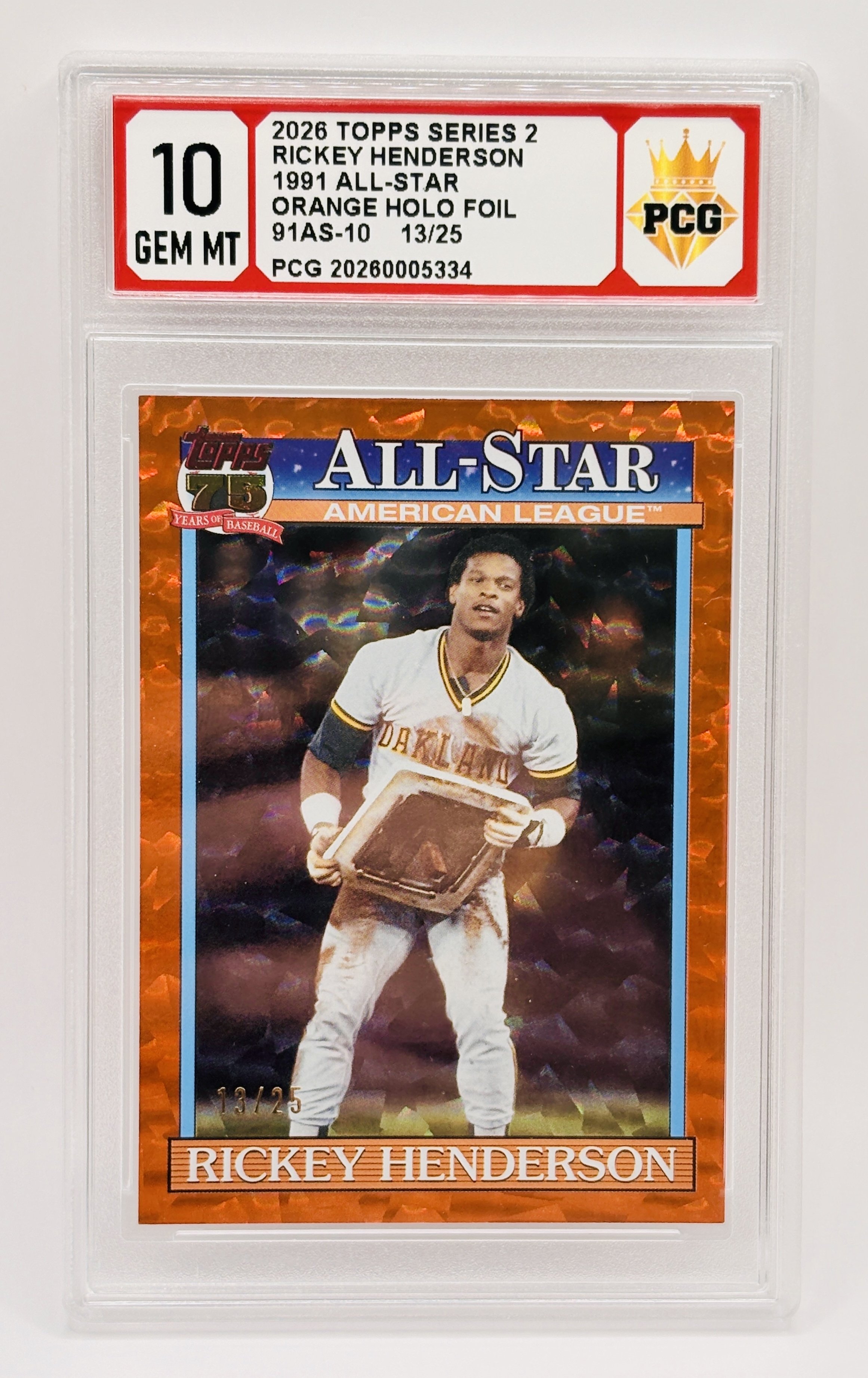 #20260005334 2026 RICKEY HENDERSON 10 GEM MT