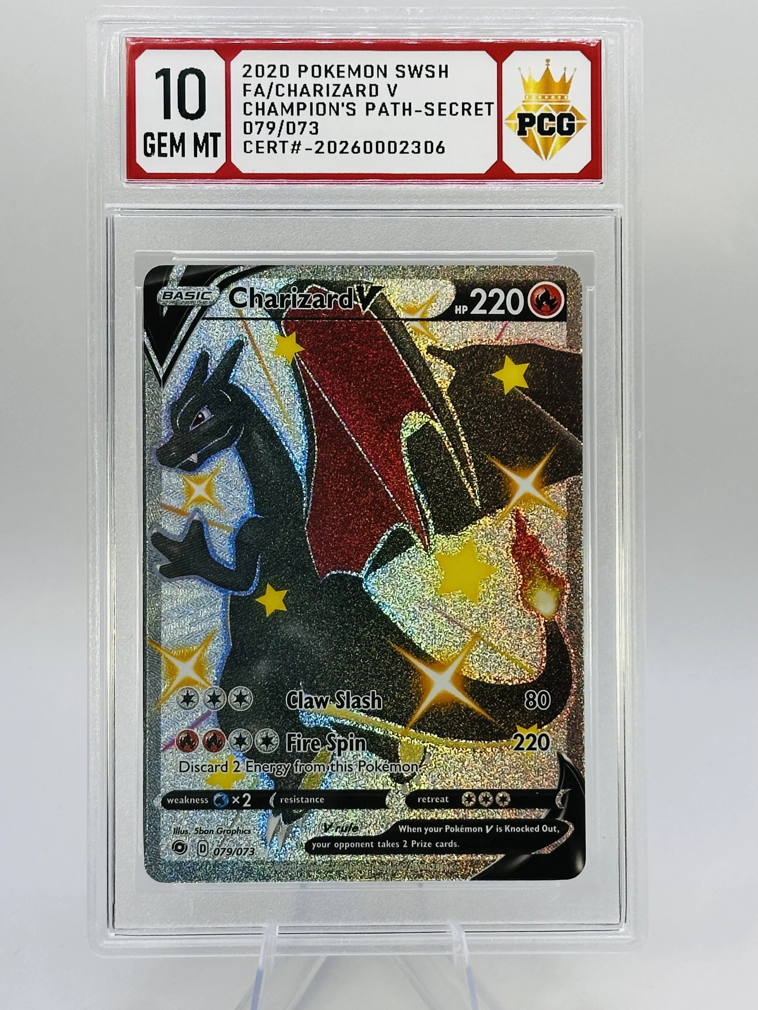 #20260002306 2020 FA/CHARIZARD V 10 GEM MT