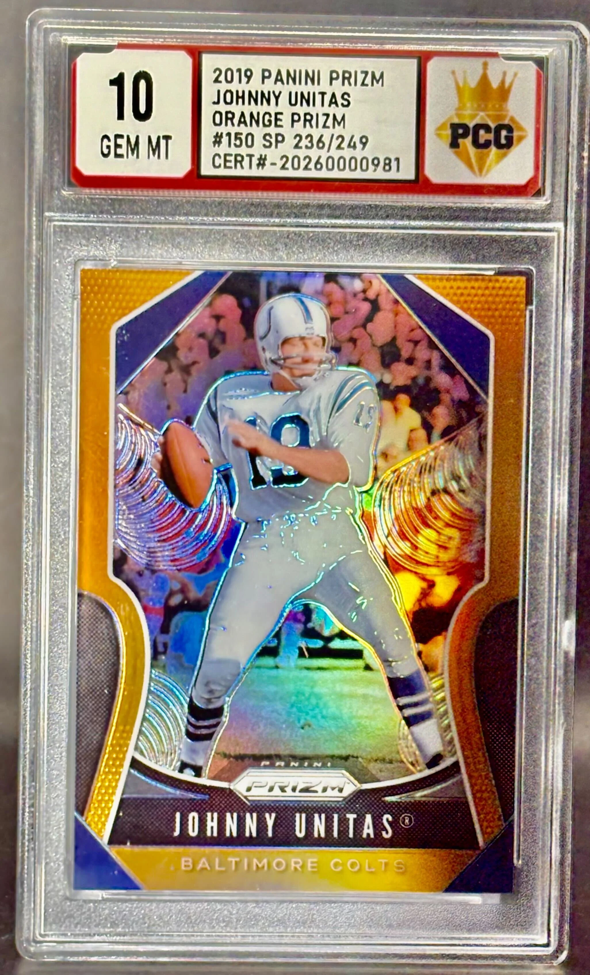 #20260000981 2019 JOHNNY UNITAS 10 GEM MT