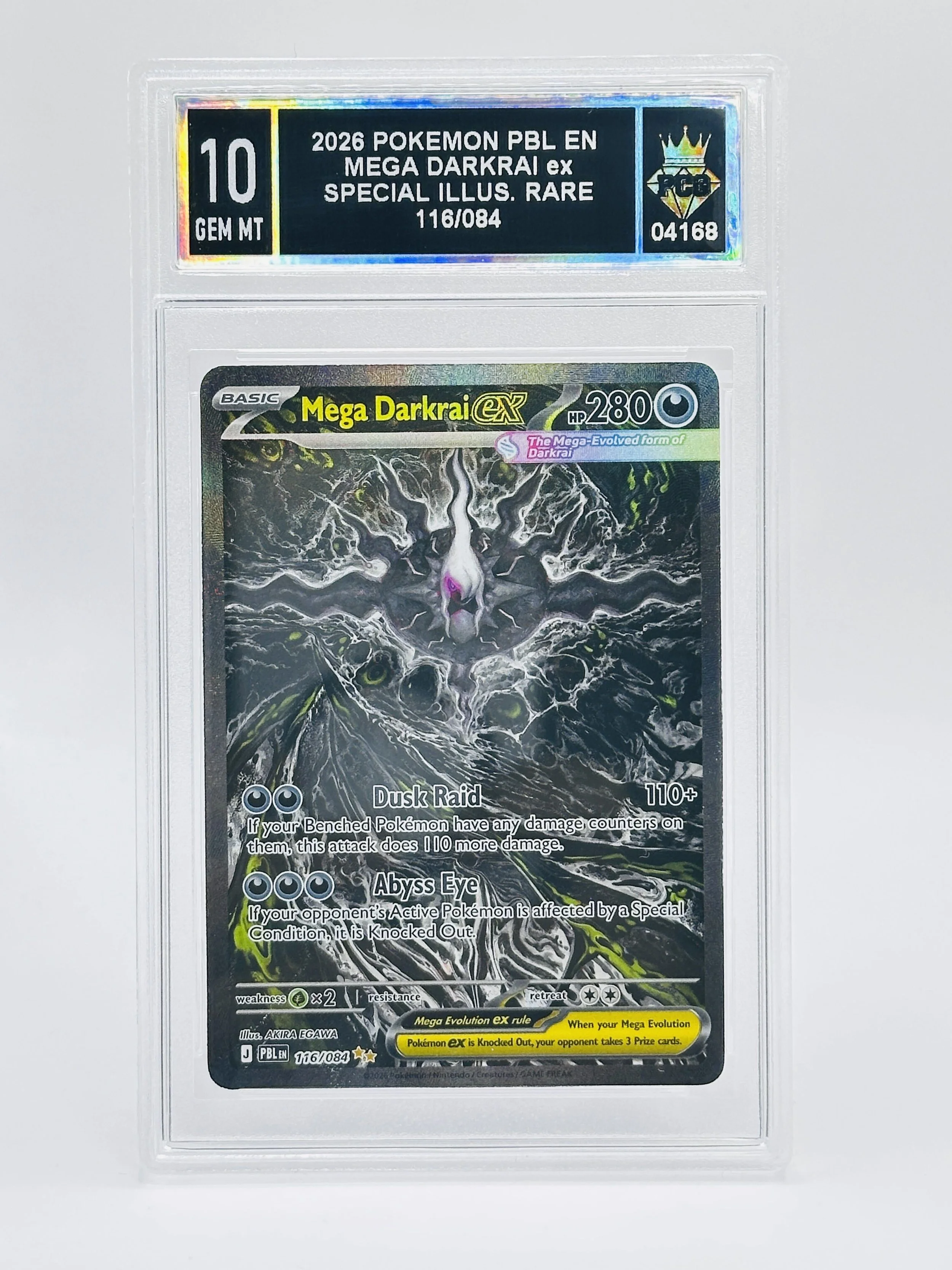 #04168 2026 MEGA DARKRAI EX 10 GEM MT