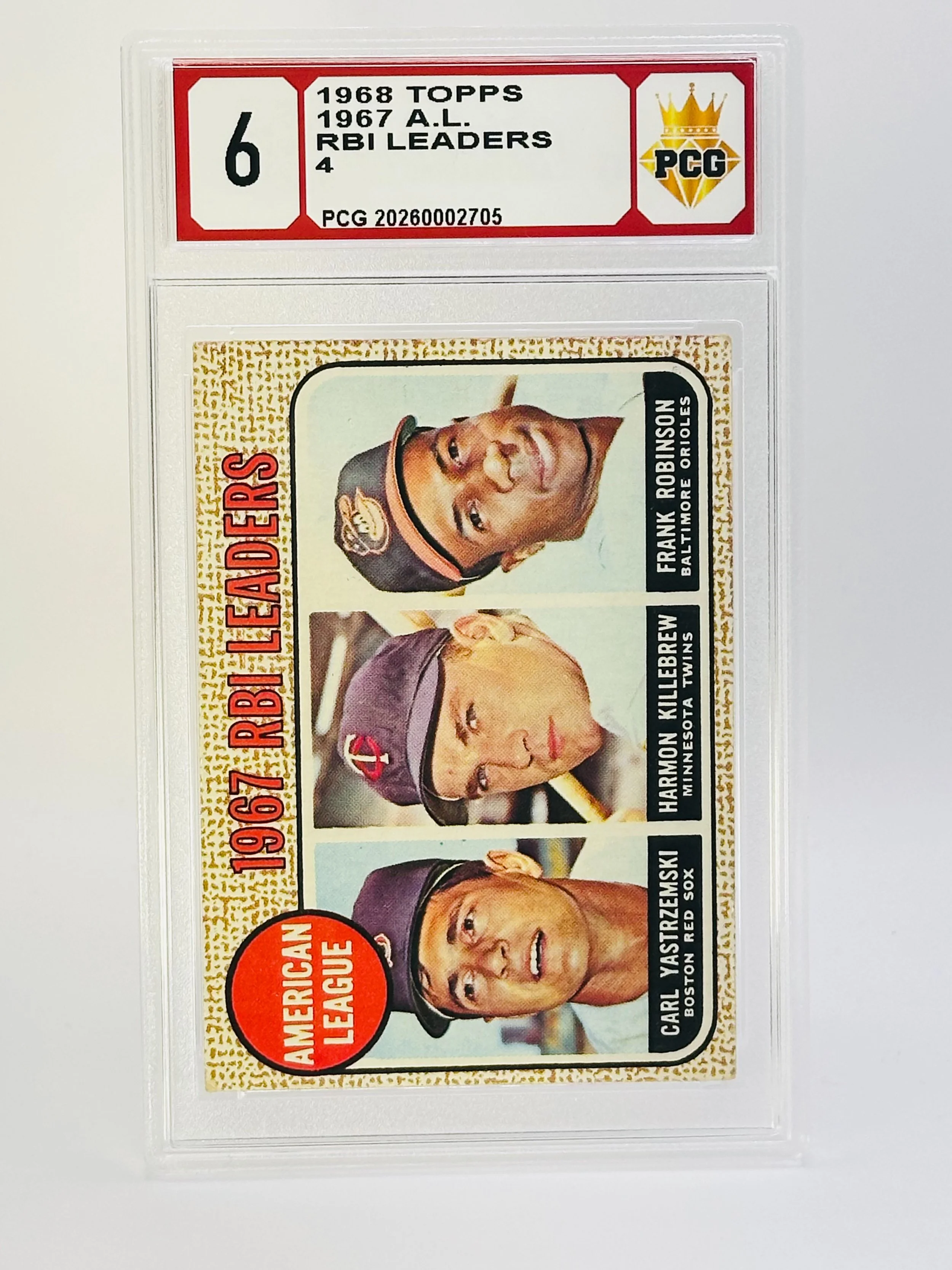 #20260002705 1968 AL RBI LEADERS 6