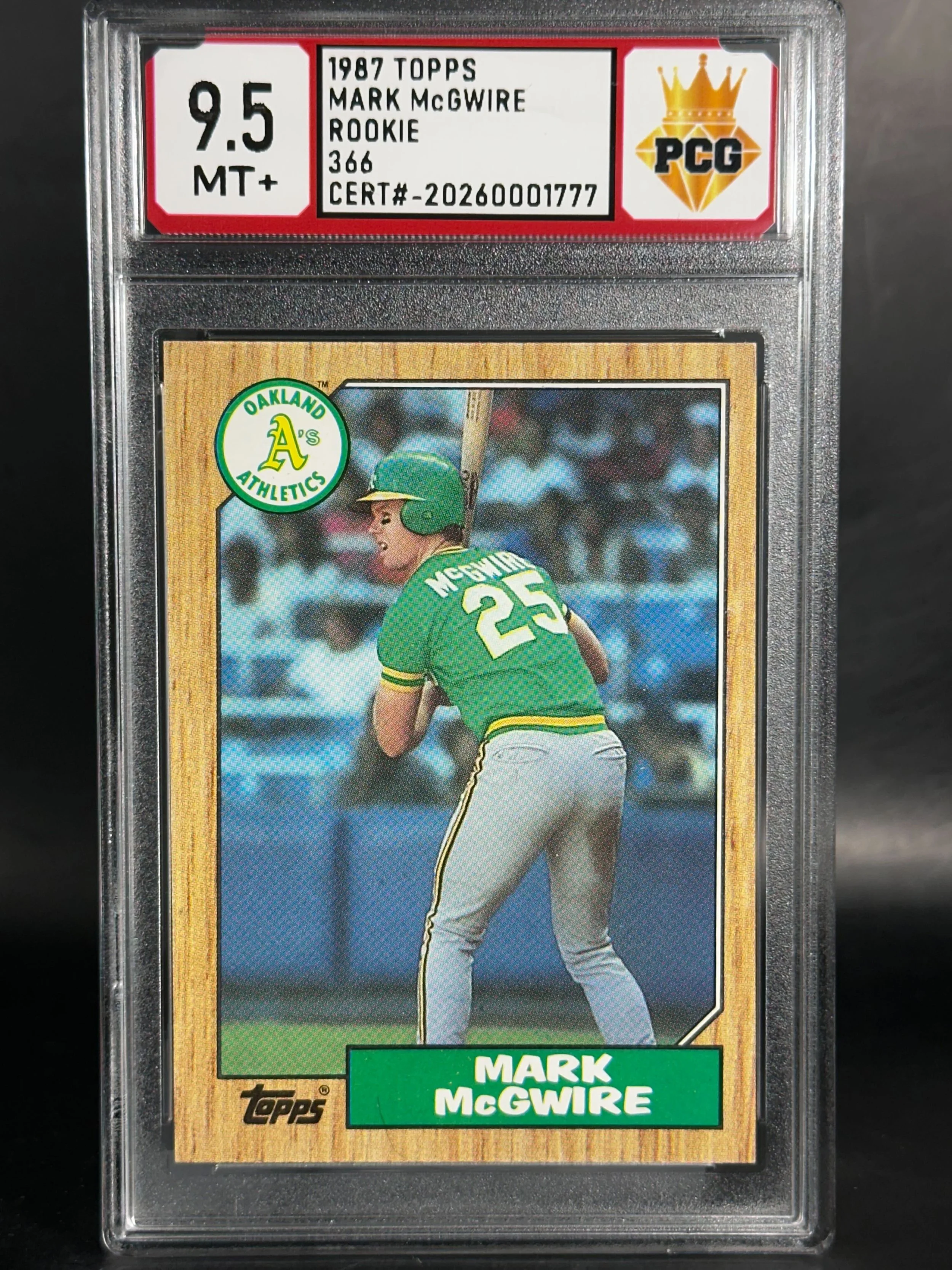 #20260001777 1987 MARK MCGWIRE RC 9.5 MT+